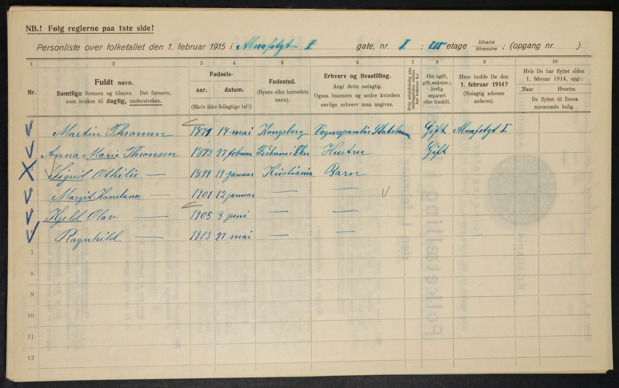 OBA, Kommunal folketelling 1.2.1915 for Kristiania, 1915, s. 981