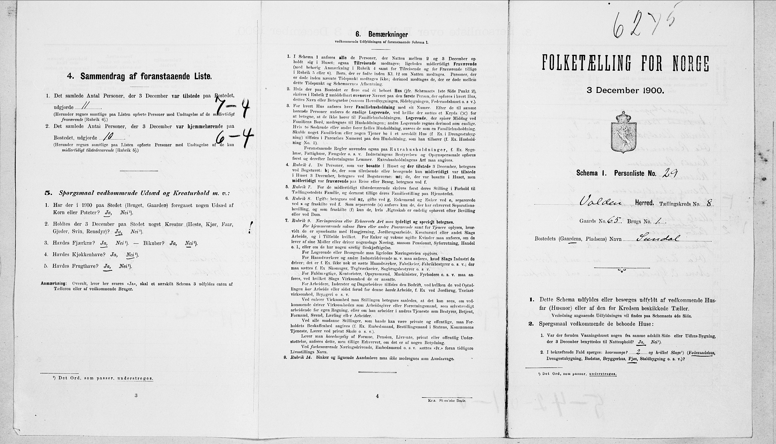 SAT, Folketelling 1900 for 1519 Volda herred, 1900, s. 761
