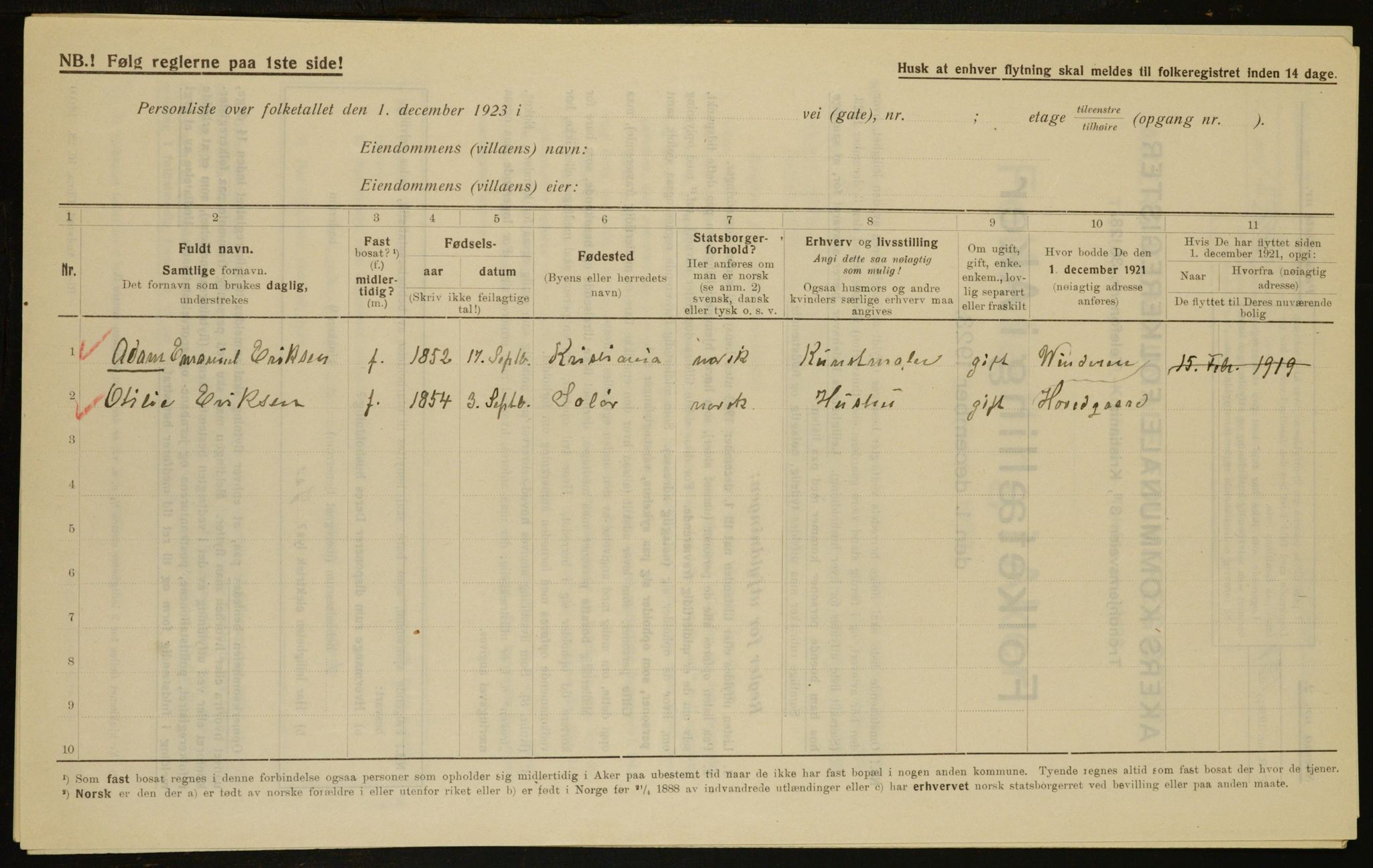 , Kommunal folketelling 1.12.1923 for Aker, 1923, s. 8269