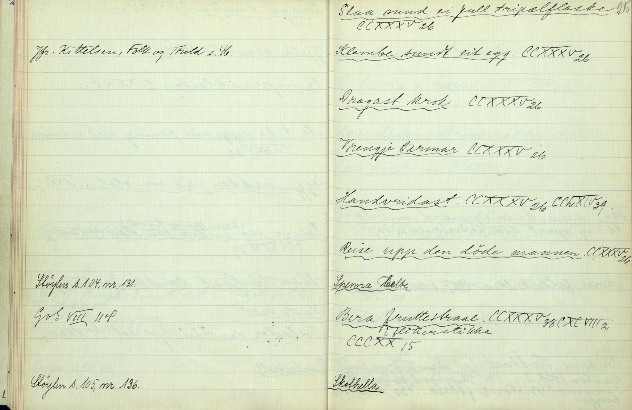 Rikard Berge, TEMU/TGM-A-1003/H/L0036: 36: Katalog yvi leikir. Spel av alle slag., 1911, s. 24-25