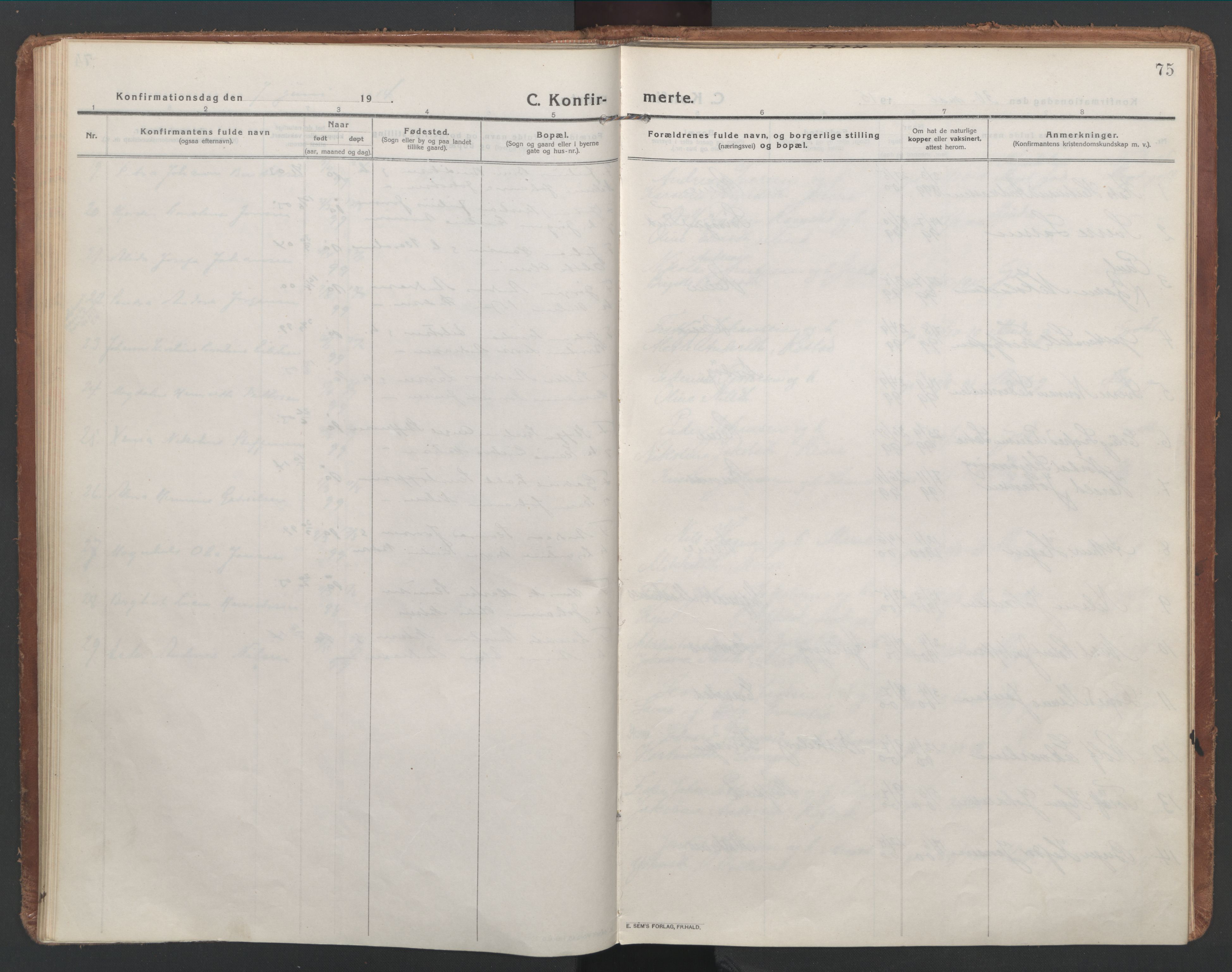 Ministerialprotokoller, klokkerbøker og fødselsregistre - Nordland, SAT/A-1459/886/L1222: Ministerialbok nr. 886A04, 1914-1926, s. 75