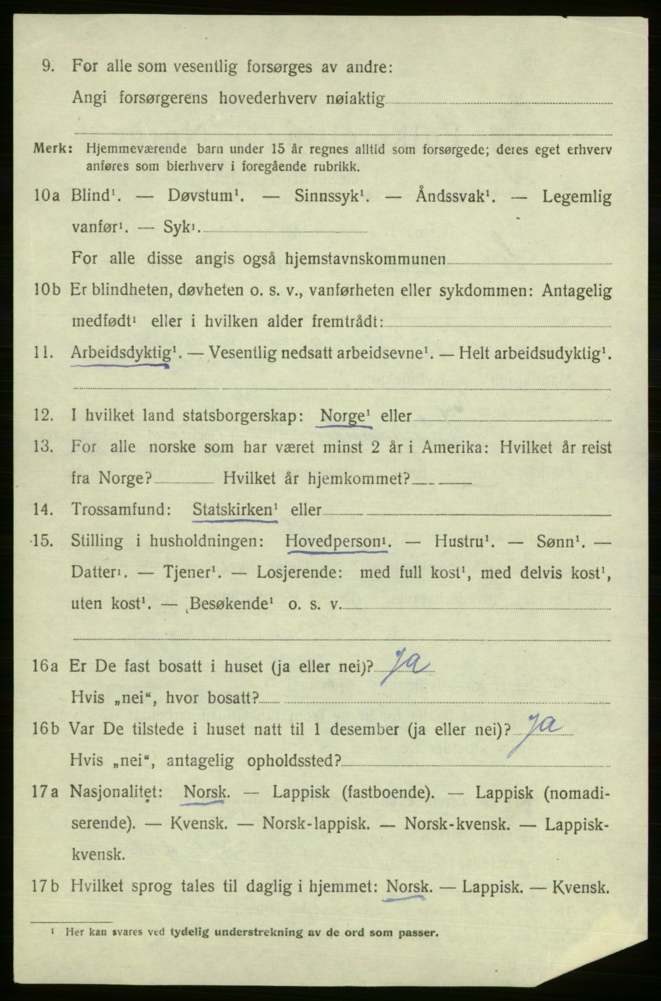 SATØ, Folketelling 1920 for 2016 Sørøysund herred, 1920, s. 485