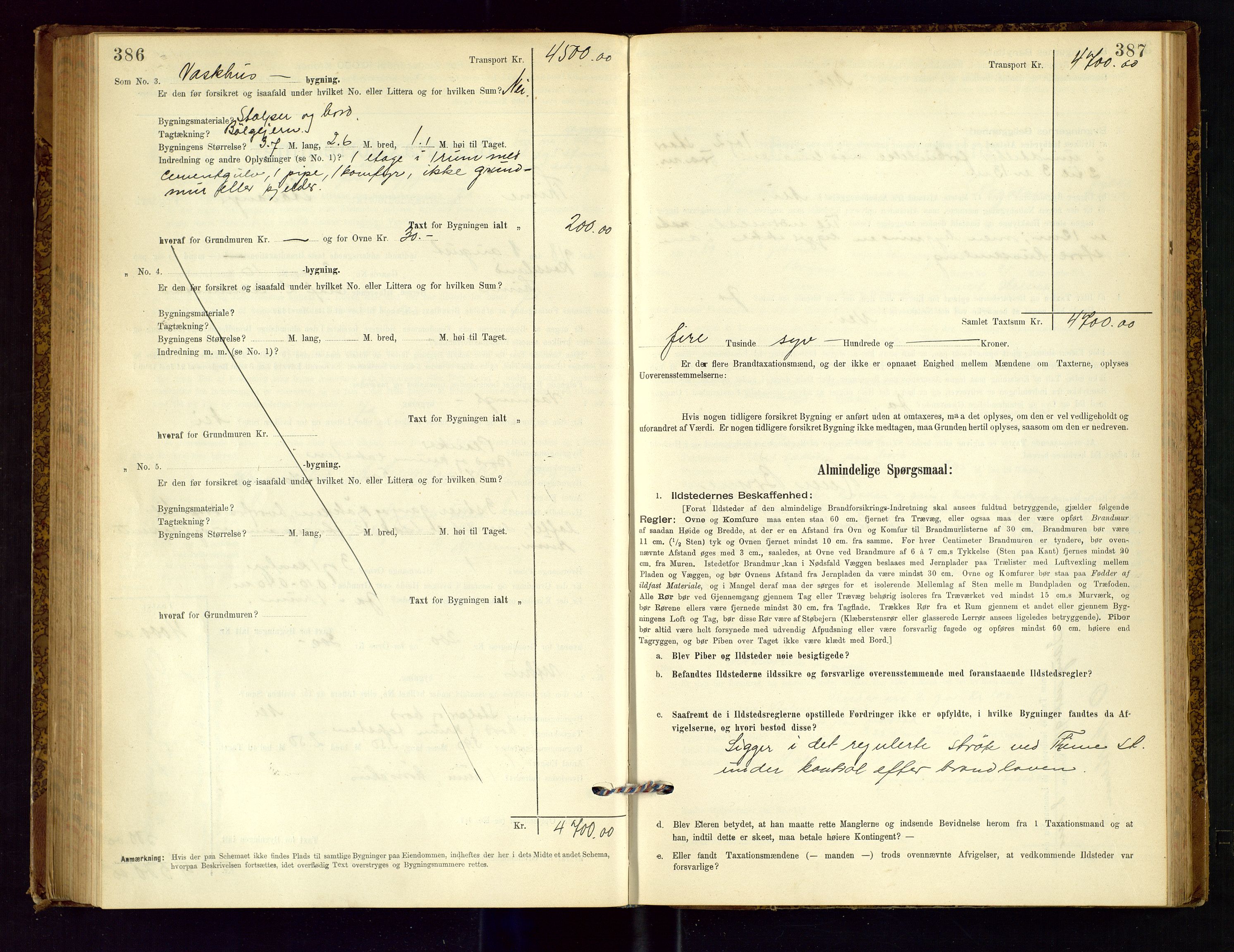 Time lensmannskontor, SAST/A-100420/Gob/L0001: Branntakstprotokoll, 1896-1914, s. 386-387