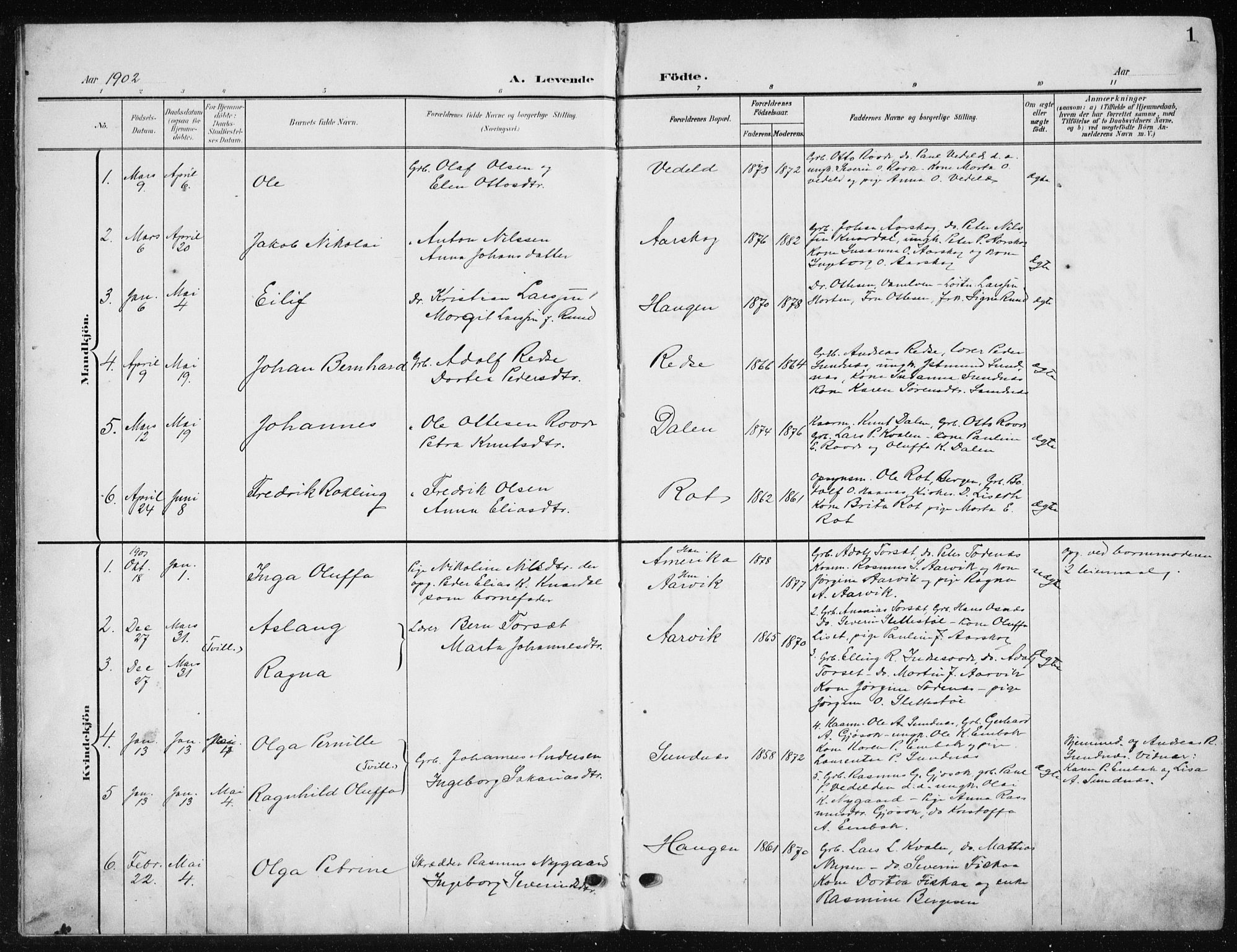 Ministerialprotokoller, klokkerbøker og fødselsregistre - Møre og Romsdal, AV/SAT-A-1454/504/L0061: Klokkerbok nr. 504C03, 1902-1940, s. 1