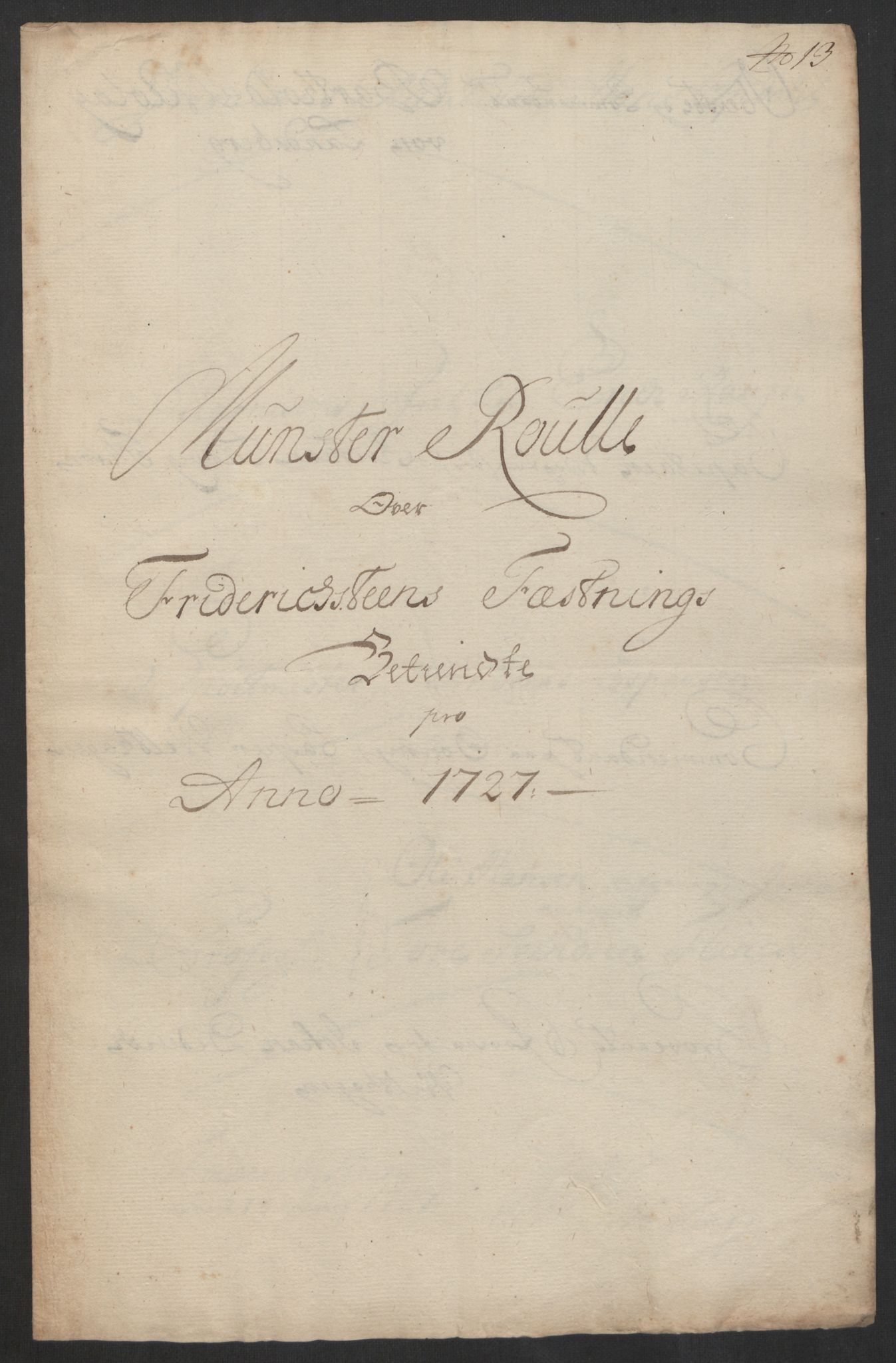 Kommanderende general (KG I) med Det norske krigsdirektorium, RA/EA-5419/D/L0153: Fredriksten festning: Brev, inventarfortegnelser og regnskapsekstrakter, 1724-1729, s. 458