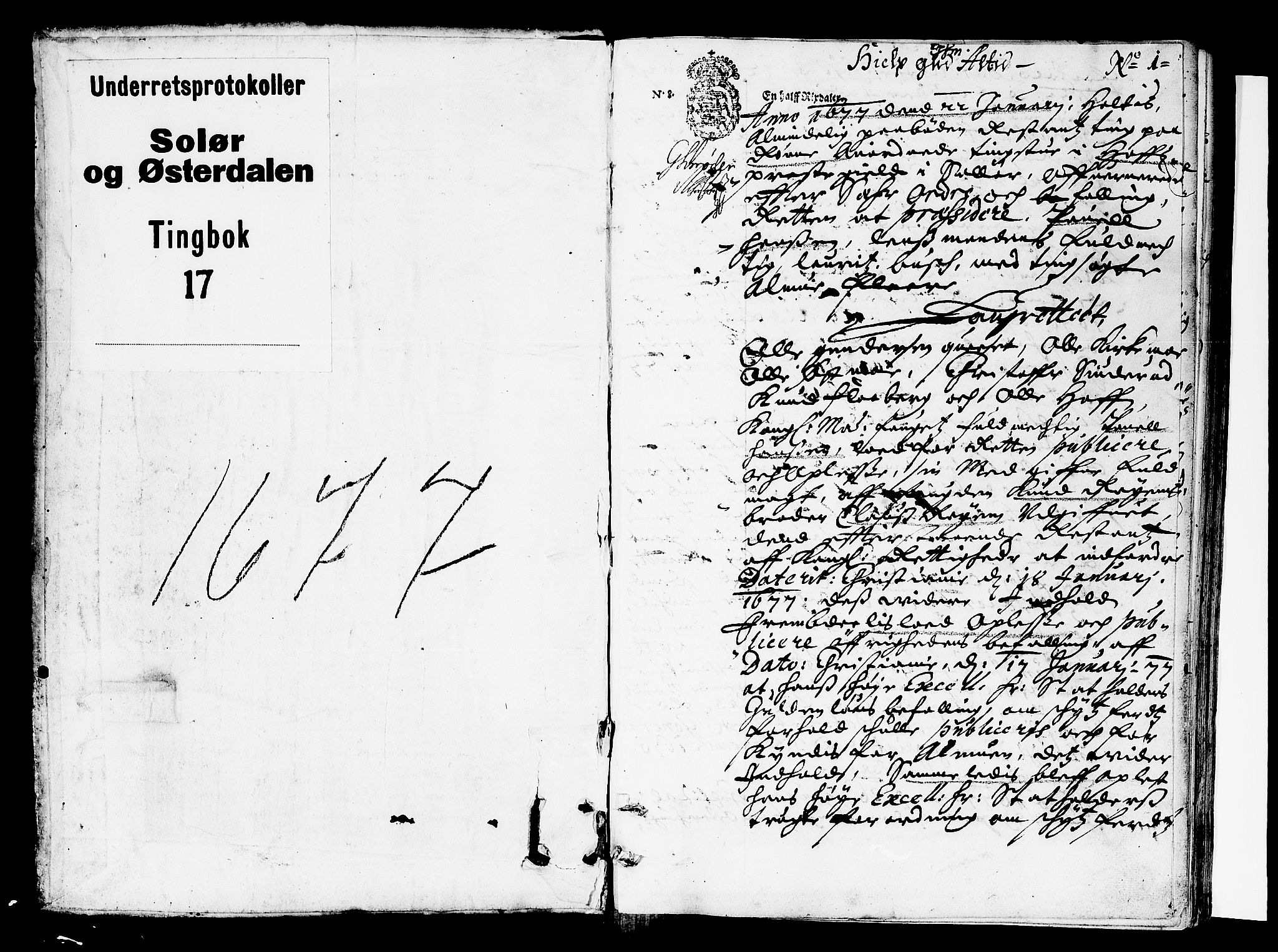 Solør og Østerdalen sorenskriveri, SAH/TING-024/G/Gb/L0017: Tingbok, 1677, s. 0b-1a