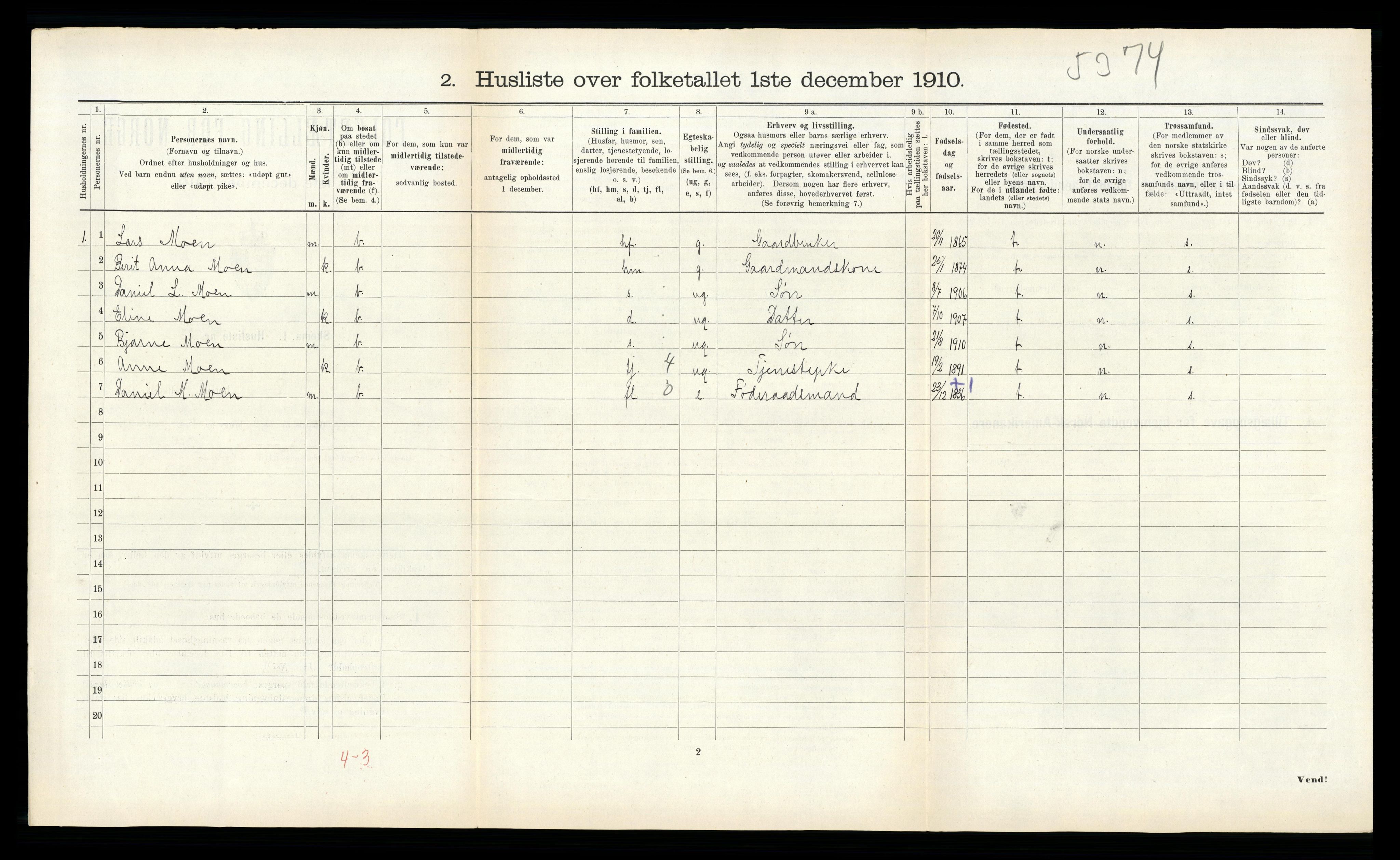 RA, Folketelling 1910 for 1632 Roan herred, 1910, s. 237