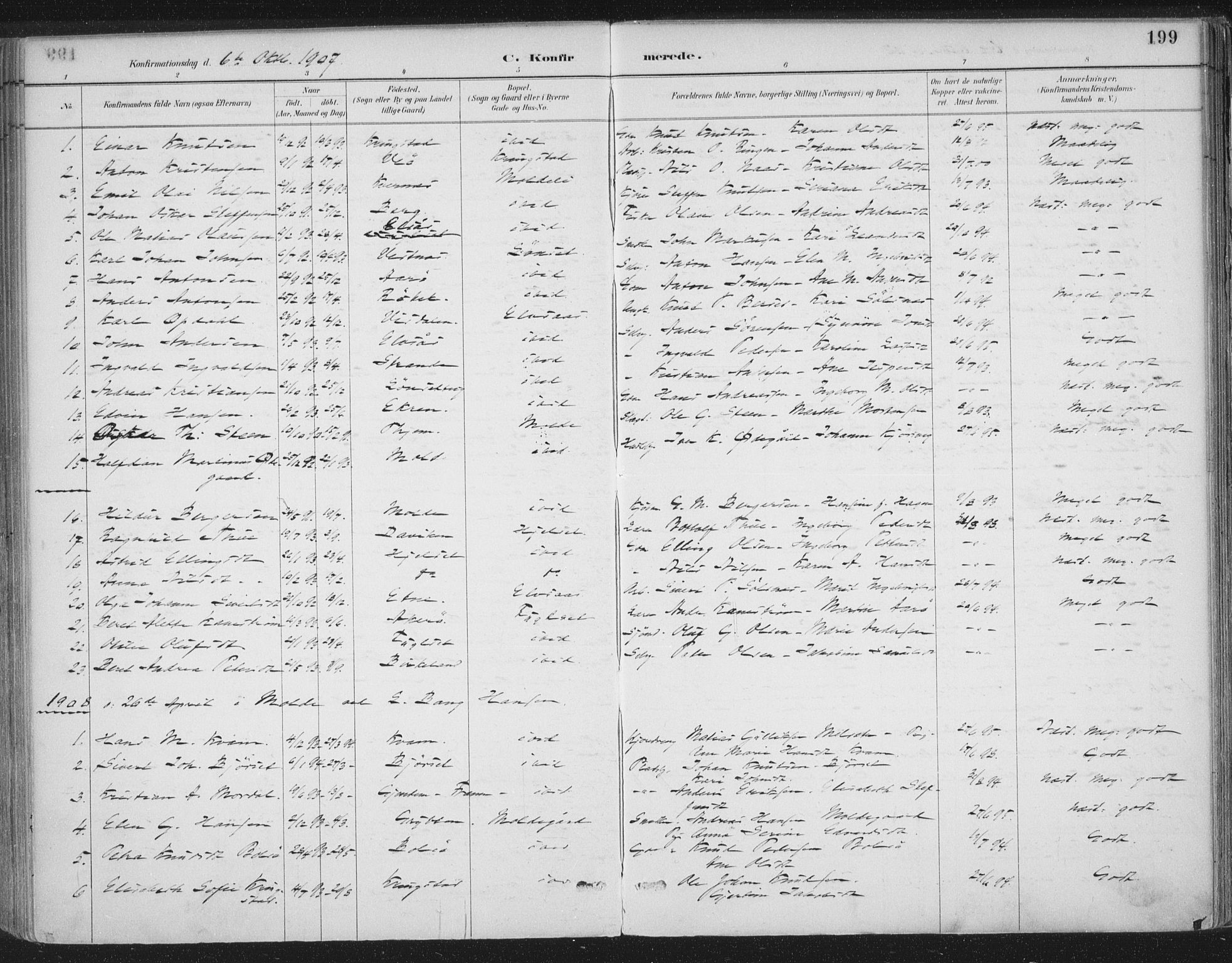 Ministerialprotokoller, klokkerbøker og fødselsregistre - Møre og Romsdal, AV/SAT-A-1454/555/L0658: Ministerialbok nr. 555A09, 1887-1917, s. 199