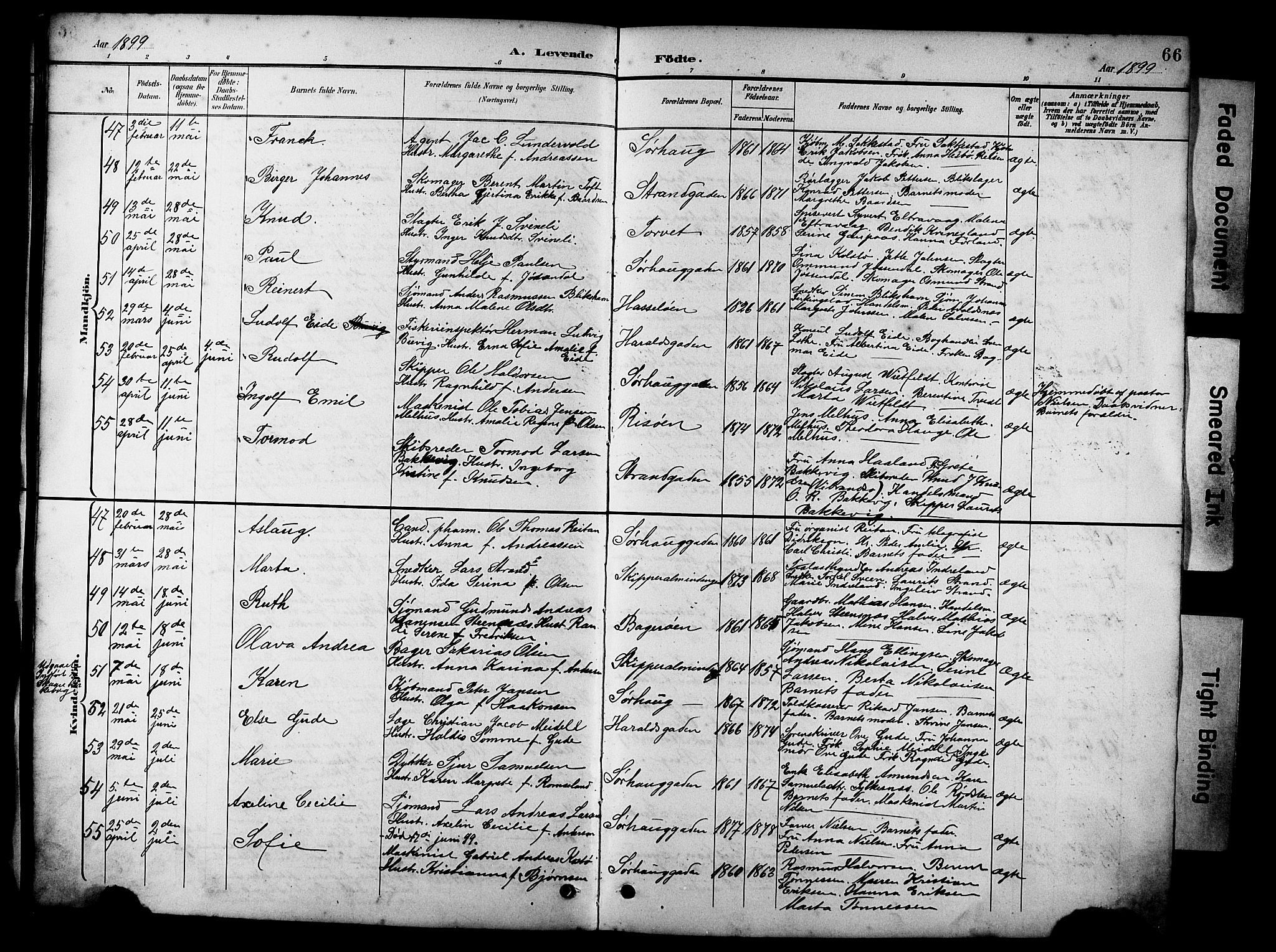 Haugesund sokneprestkontor, AV/SAST-A -101863/H/Ha/Hab/L0005: Klokkerbok nr. B 5, 1894-1908, s. 66