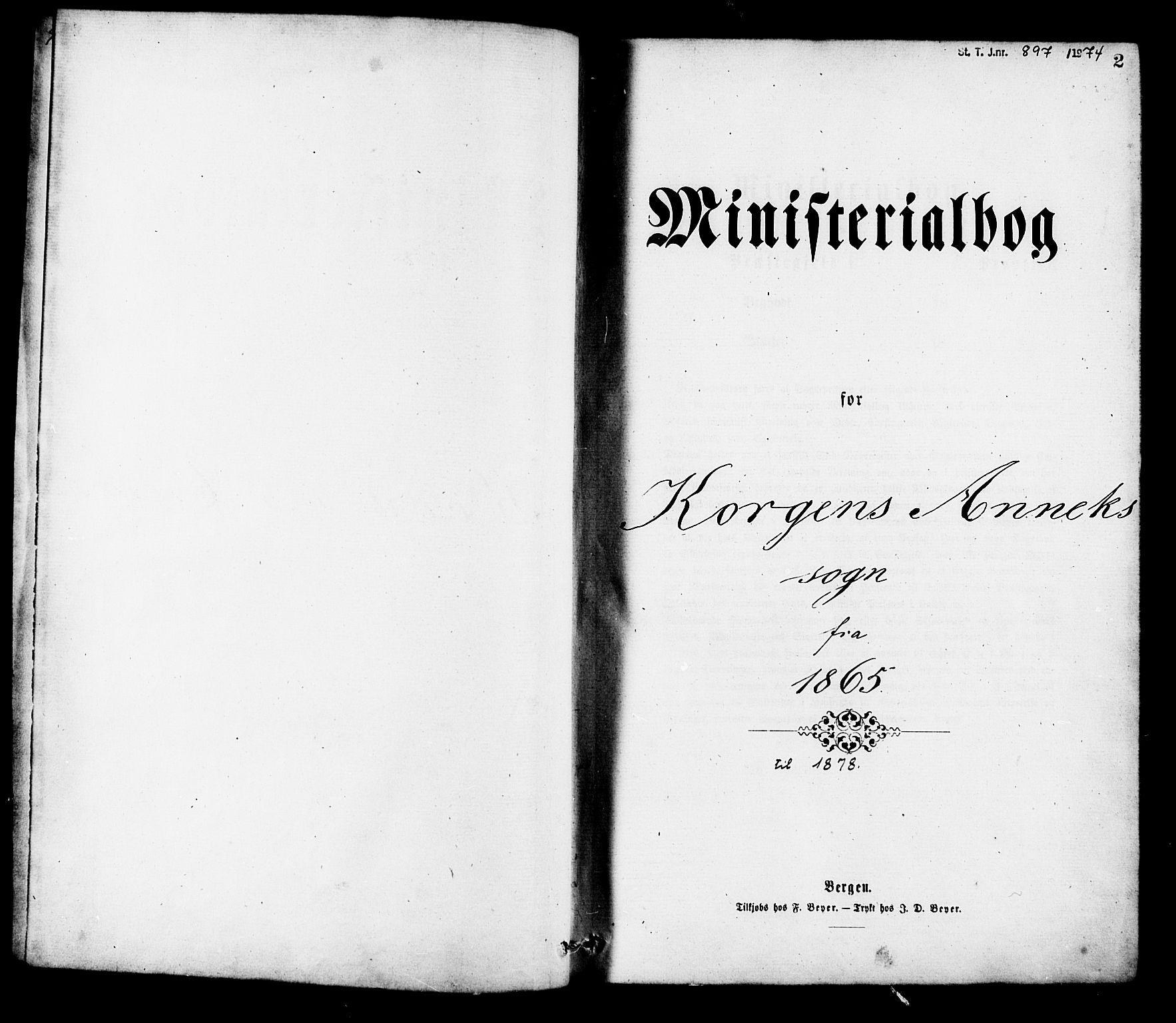 Ministerialprotokoller, klokkerbøker og fødselsregistre - Nordland, AV/SAT-A-1459/826/L0378: Ministerialbok nr. 826A01, 1865-1878, s. 2