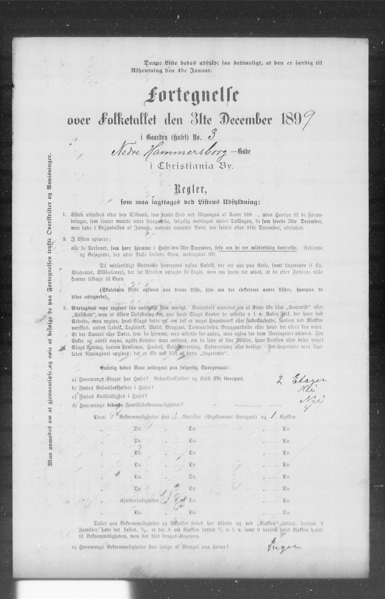 OBA, Kommunal folketelling 31.12.1899 for Kristiania kjøpstad, 1899, s. 8988