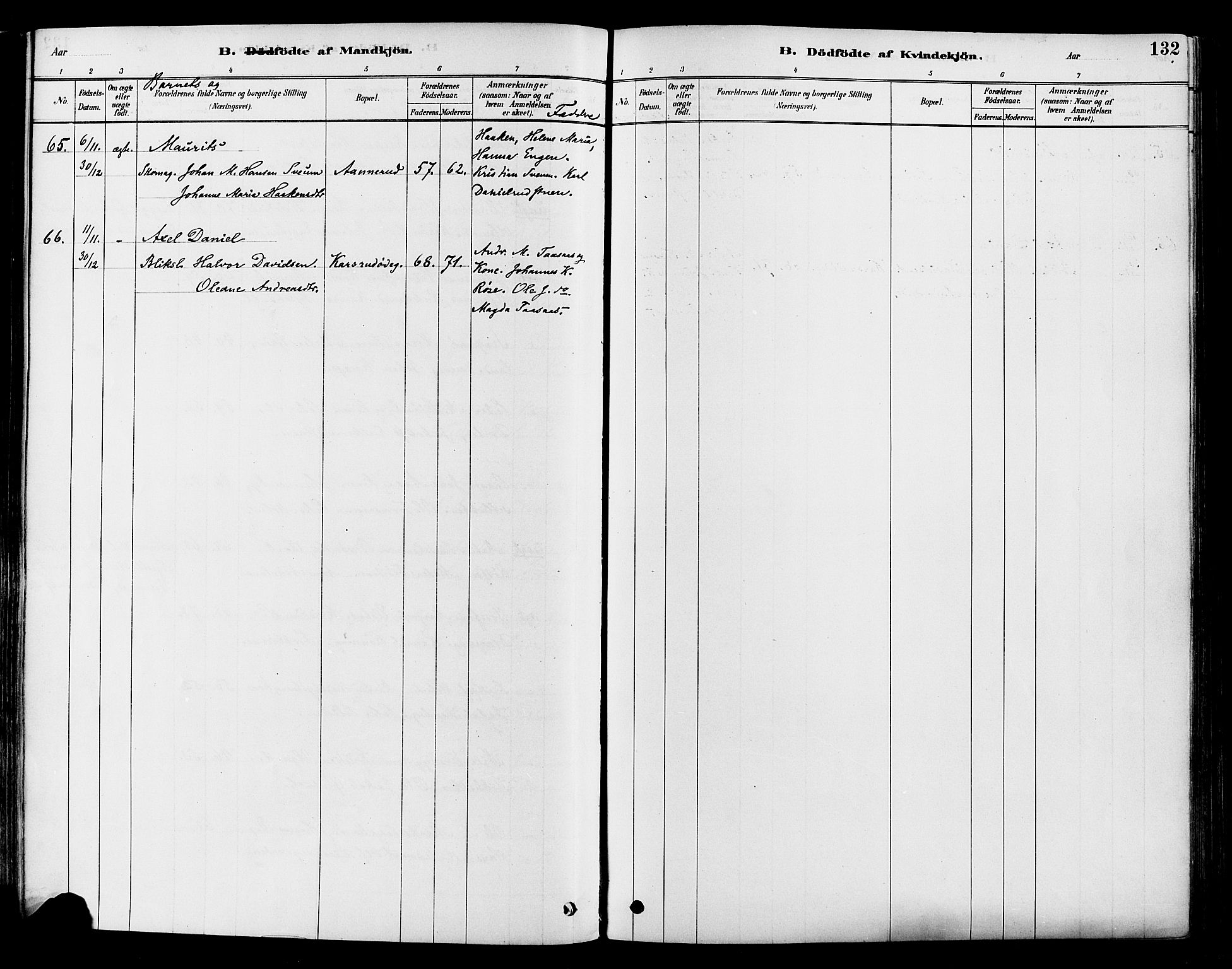 Vestre Toten prestekontor, SAH/PREST-108/H/Ha/Haa/L0009: Ministerialbok nr. 9, 1878-1894, s. 132