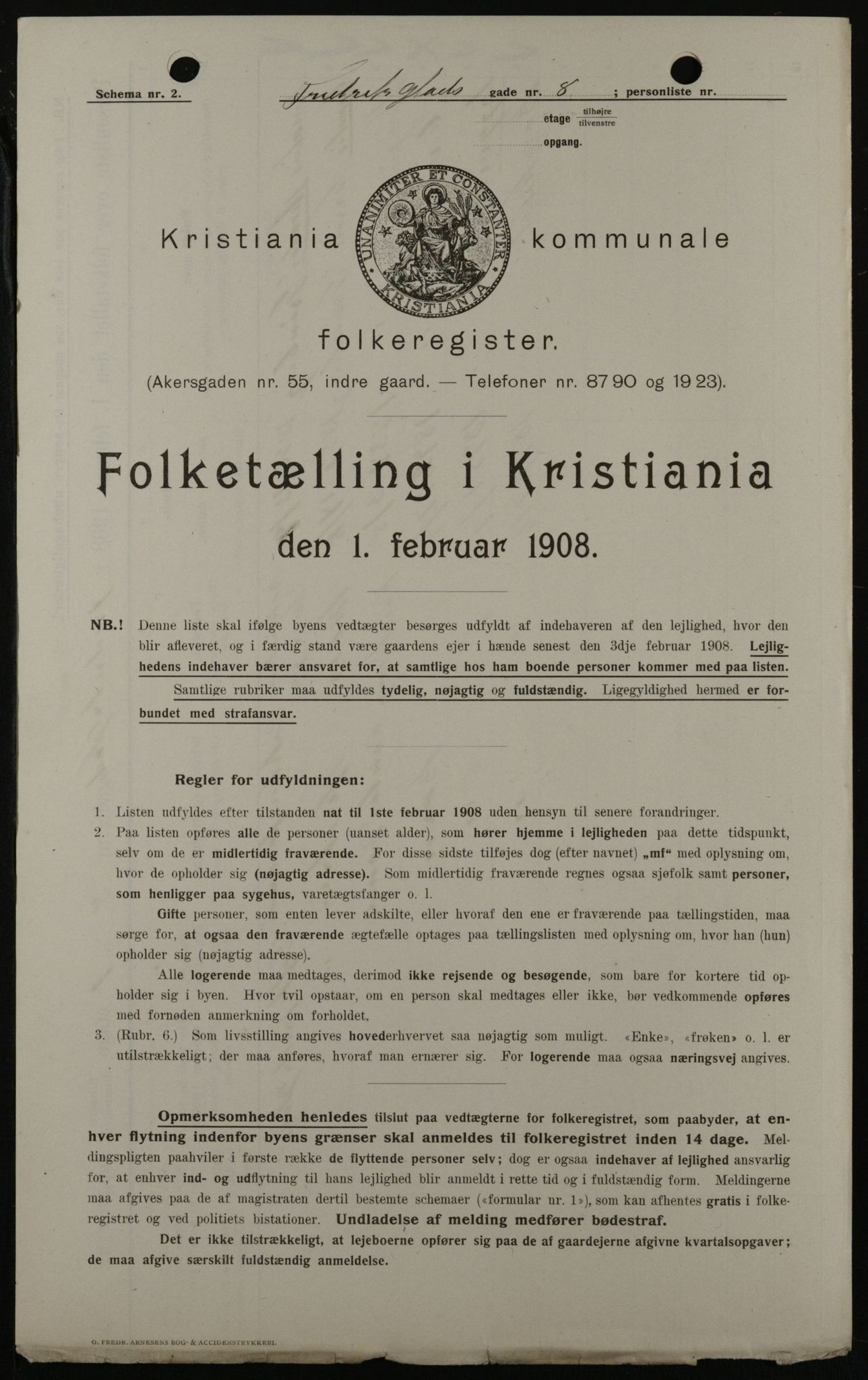 OBA, Kommunal folketelling 1.2.1908 for Kristiania kjøpstad, 1908, s. 23972