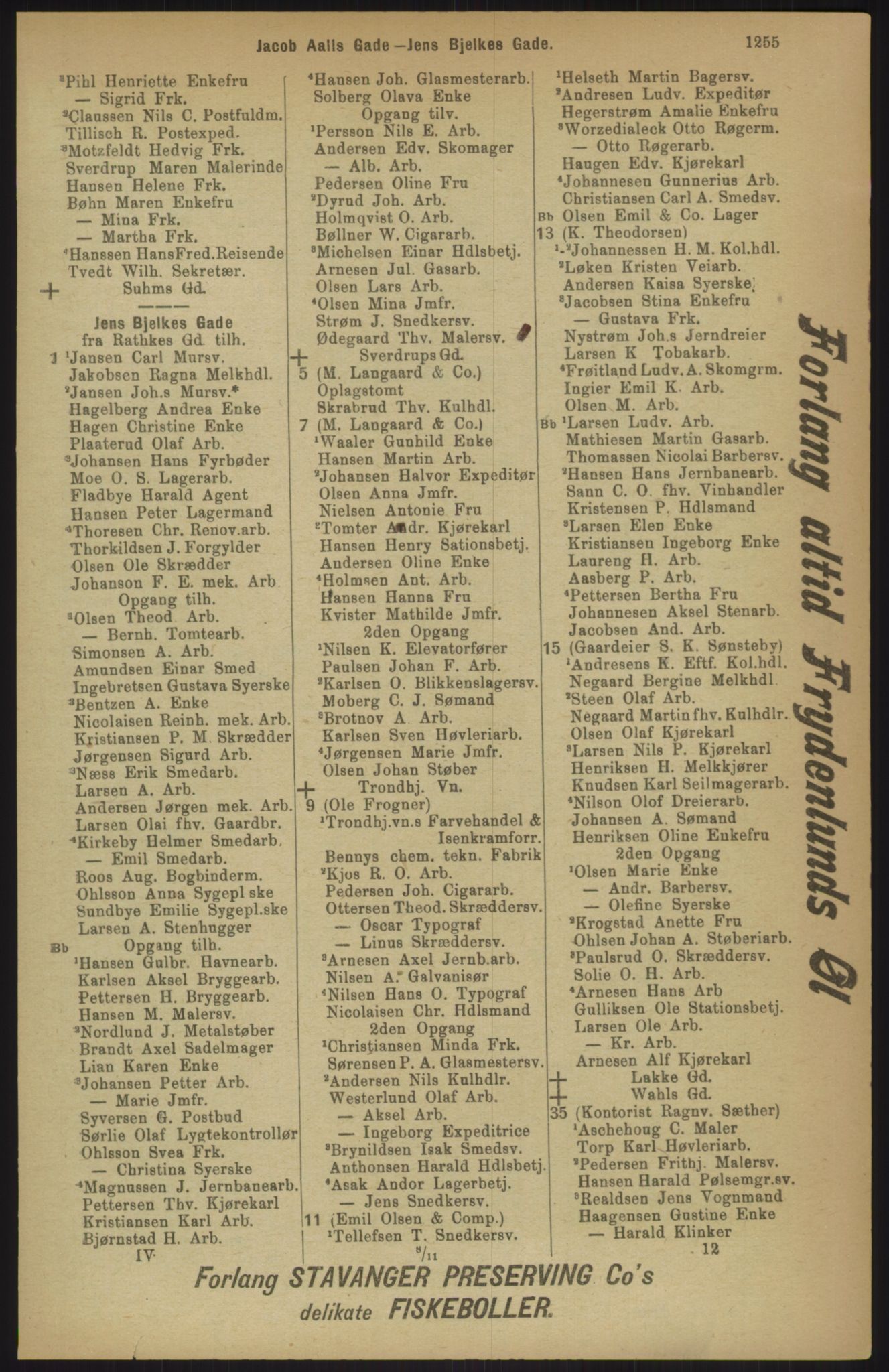 Kristiania/Oslo adressebok, PUBL/-, 1911, s. 1255