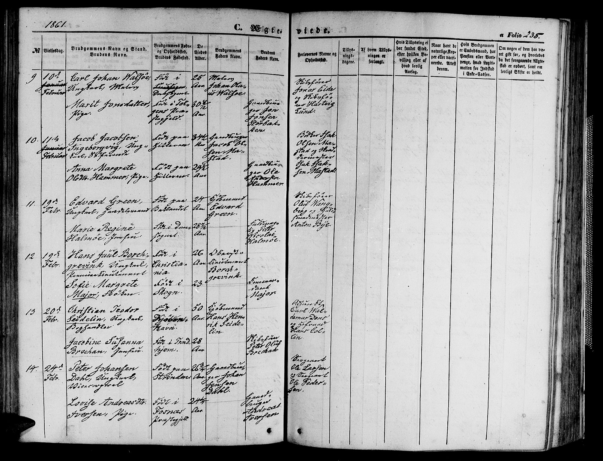 Ministerialprotokoller, klokkerbøker og fødselsregistre - Sør-Trøndelag, SAT/A-1456/602/L0139: Klokkerbok nr. 602C07, 1859-1864, s. 238