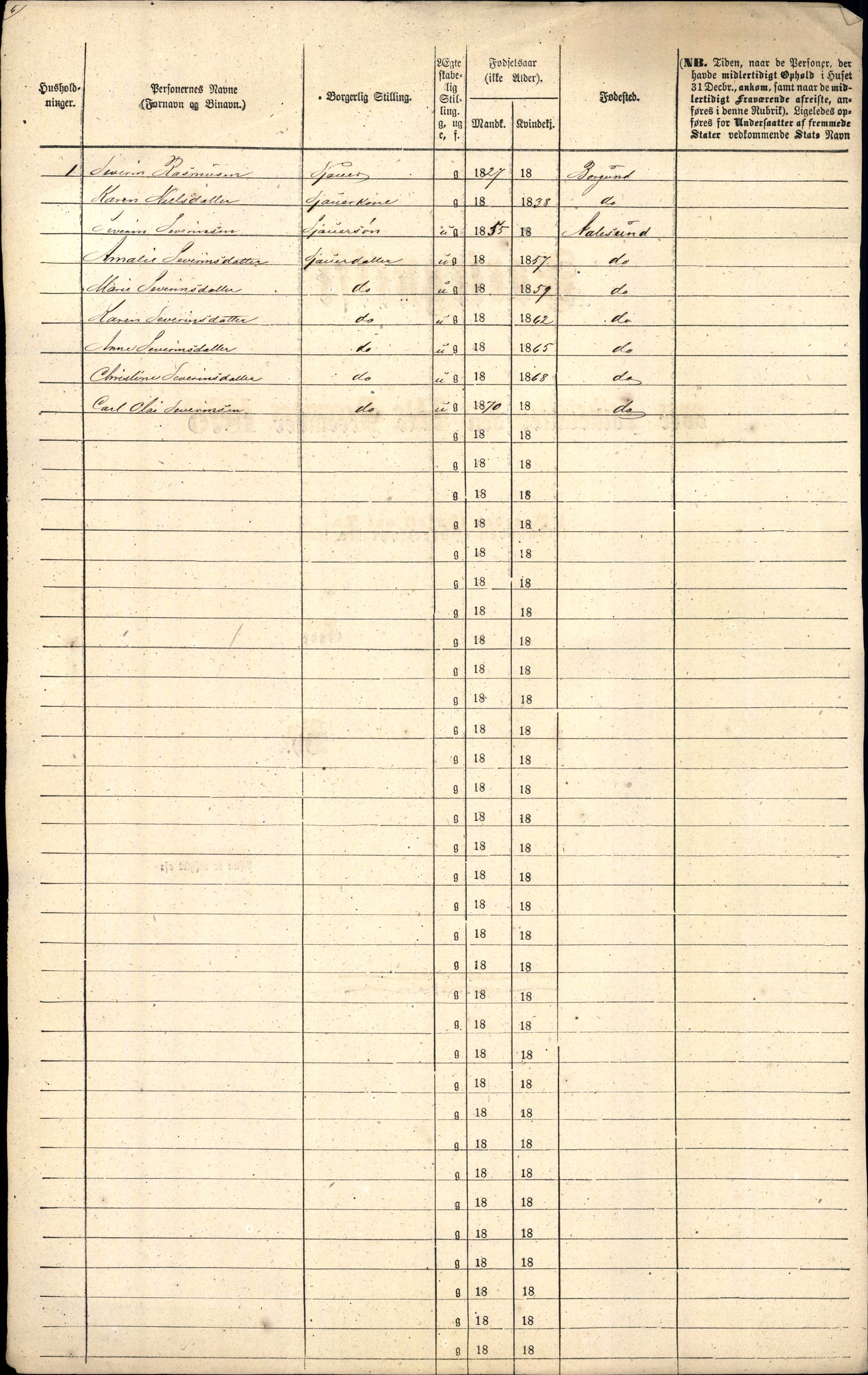 RA, Folketelling 1870 for 1501 Ålesund kjøpstad, 1870, s. 13