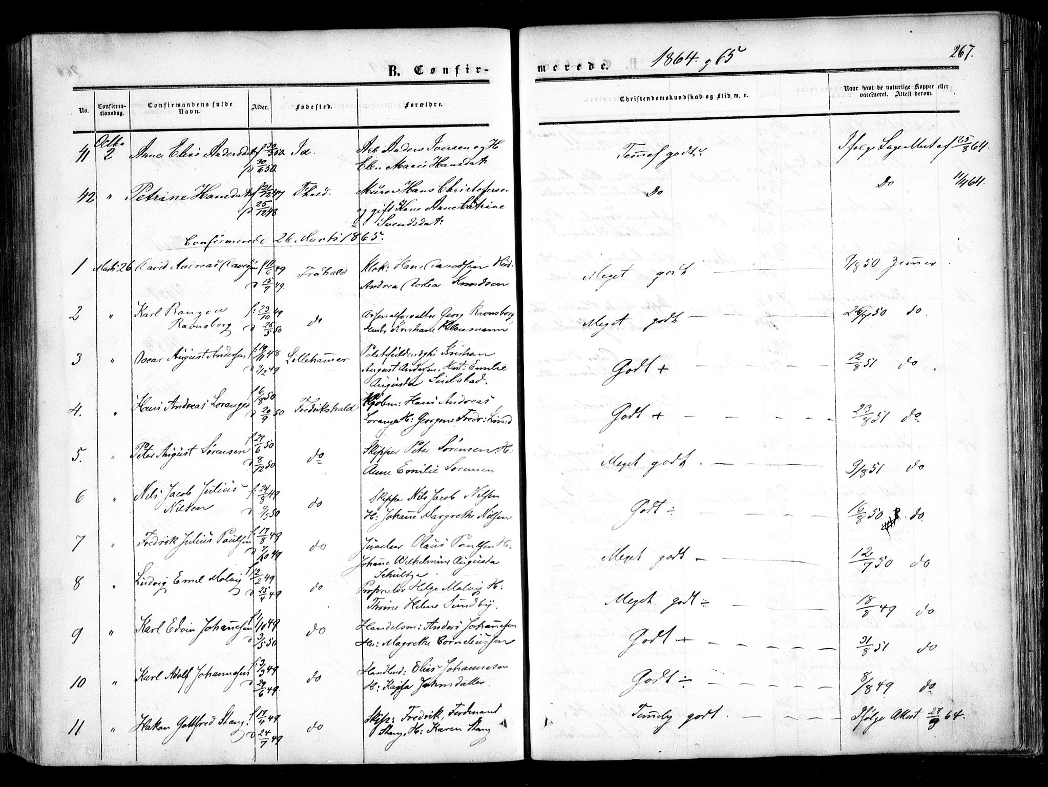 Halden prestekontor Kirkebøker, AV/SAO-A-10909/F/Fa/L0007: Ministerialbok nr. I 7, 1857-1865, s. 267