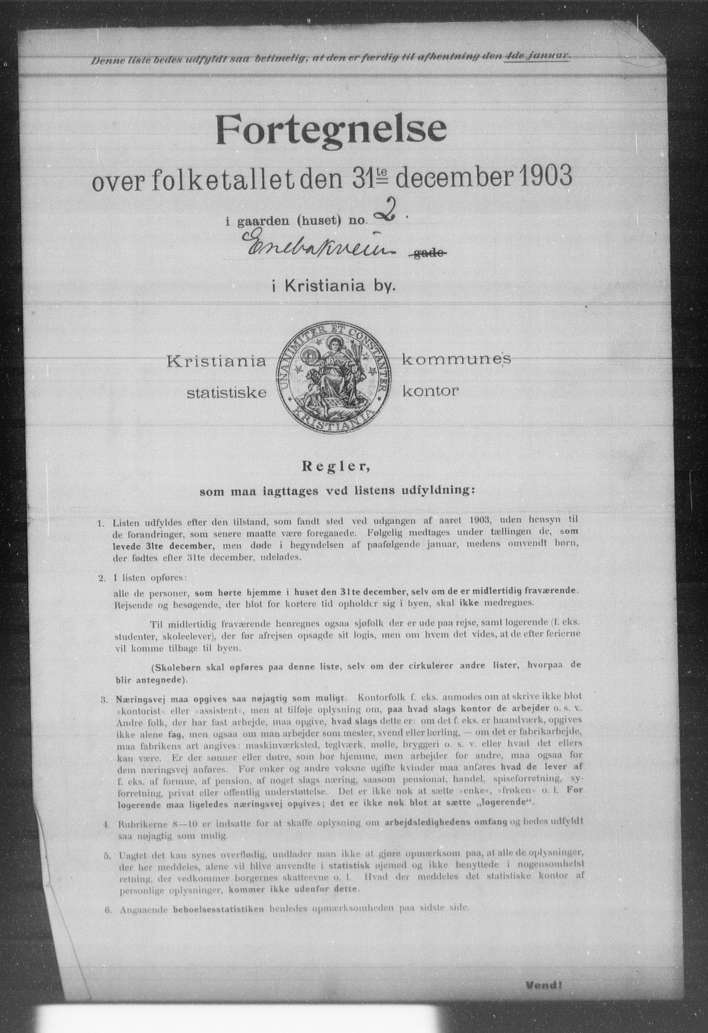 OBA, Kommunal folketelling 31.12.1903 for Kristiania kjøpstad, 1903, s. 4247