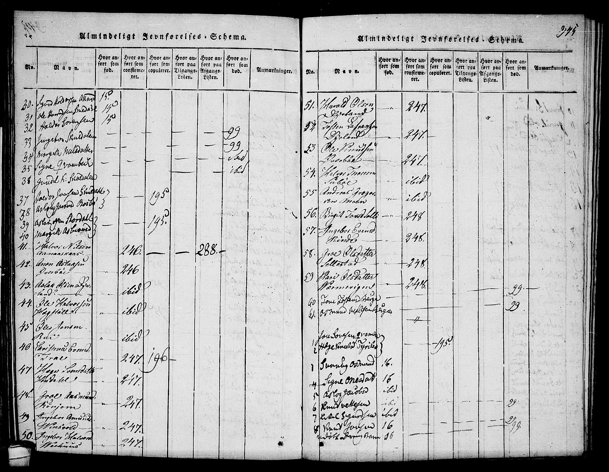 Seljord kirkebøker, AV/SAKO-A-20/F/Fc/L0001: Ministerialbok nr. III 1, 1815-1831, s. 345