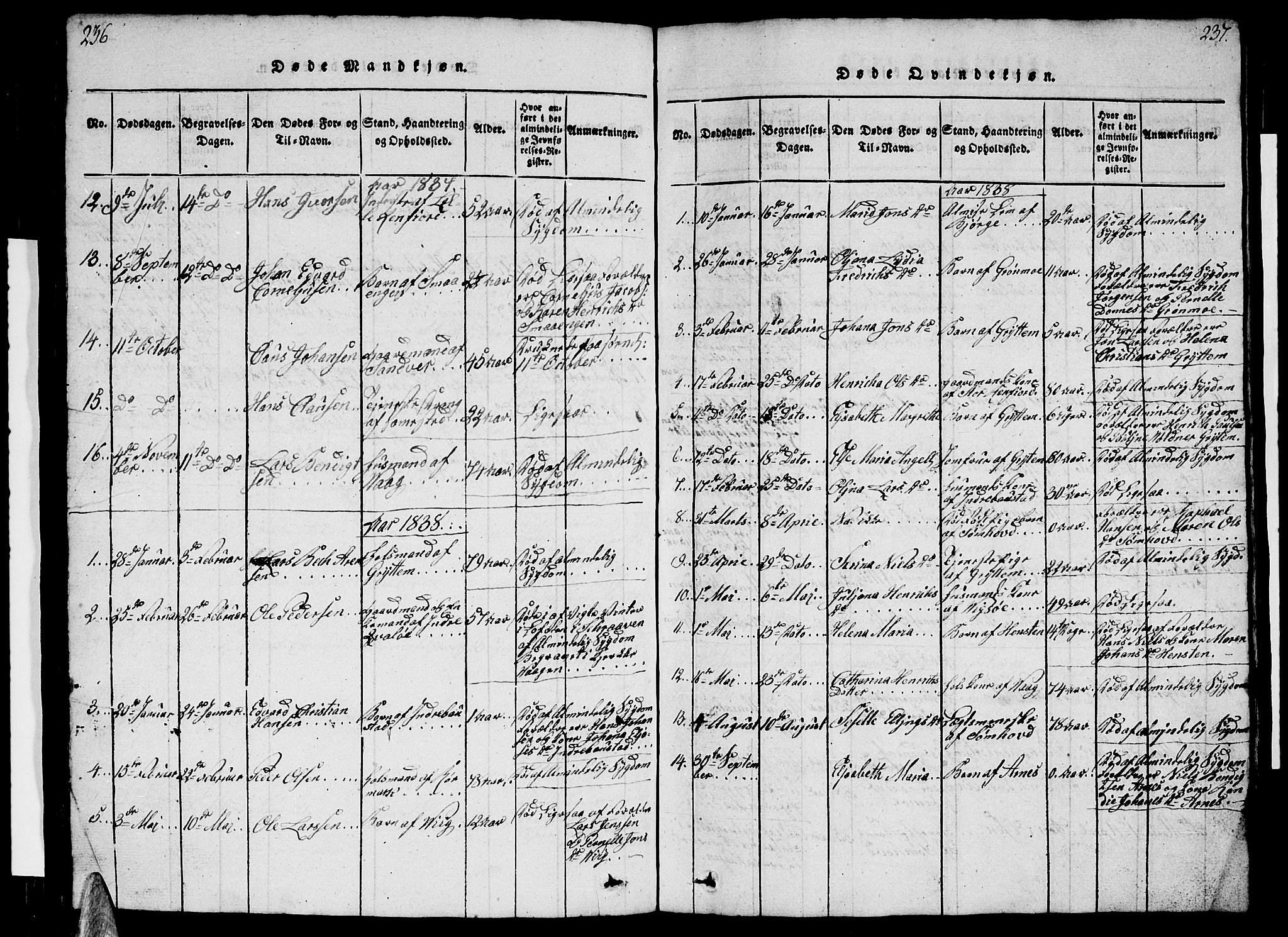 Ministerialprotokoller, klokkerbøker og fødselsregistre - Nordland, AV/SAT-A-1459/812/L0186: Klokkerbok nr. 812C04, 1820-1849, s. 236-237