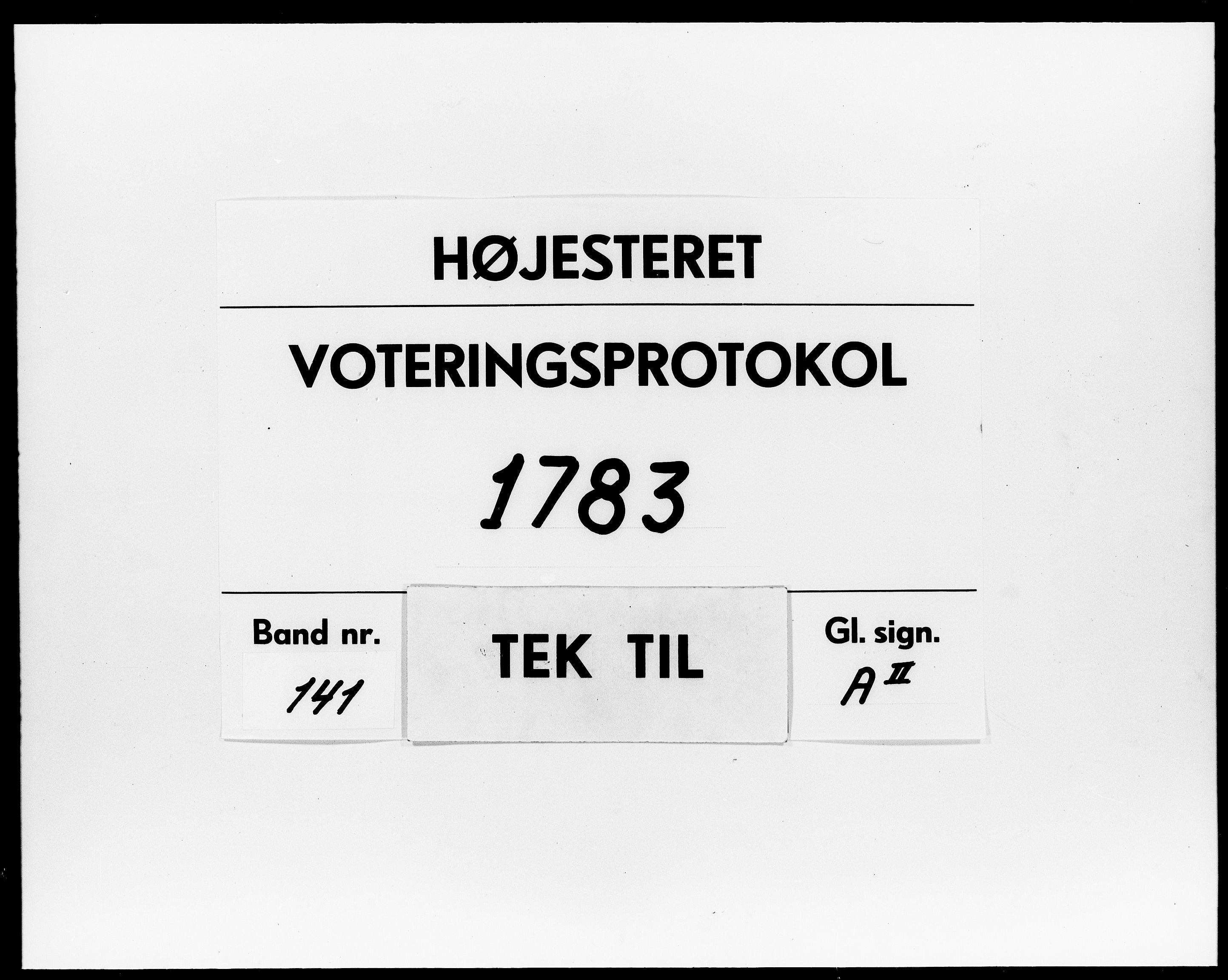 Højesteret, DRA/A-0009, 1783