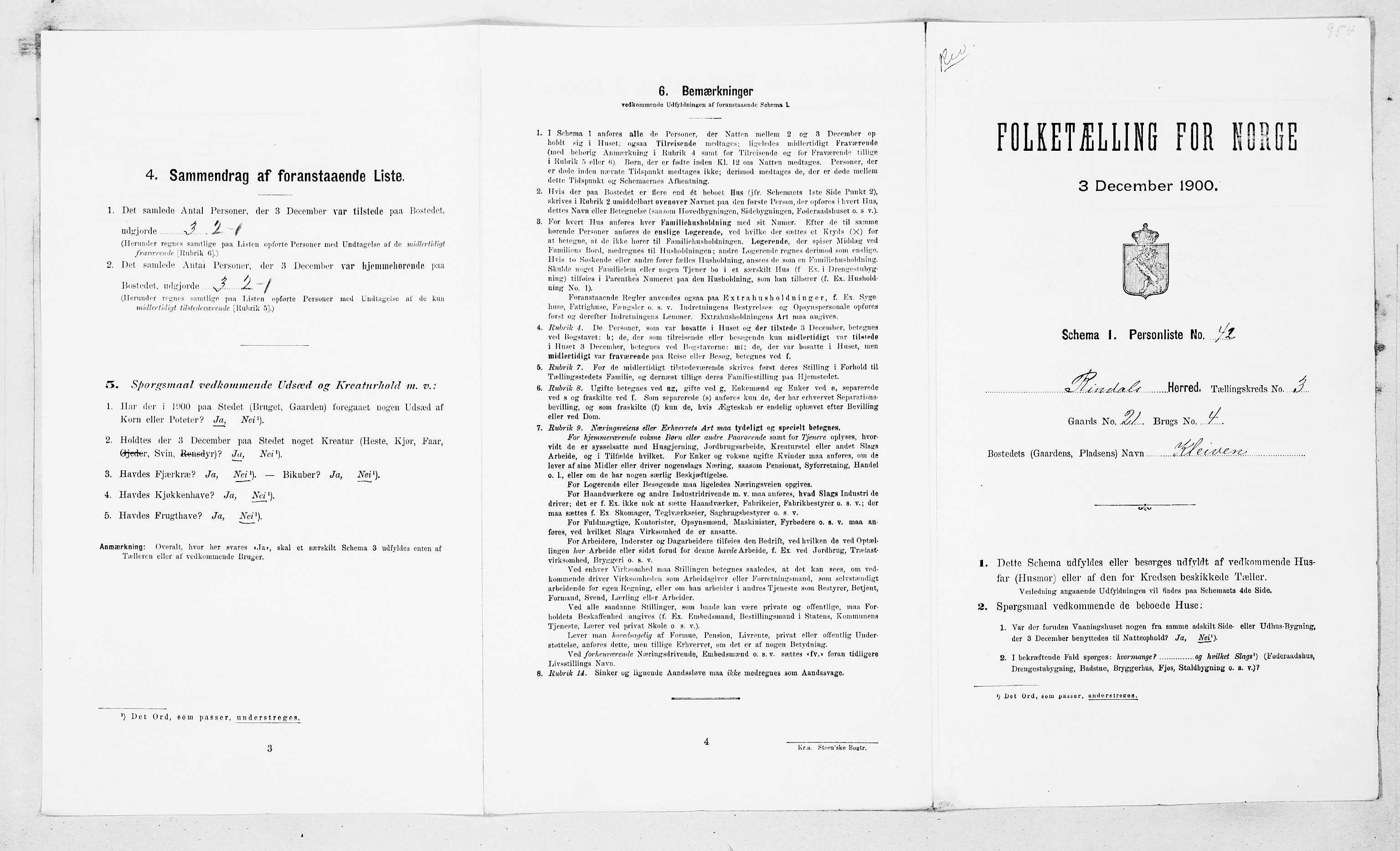 SAT, Folketelling 1900 for 1567 Rindal herred, 1900, s. 306