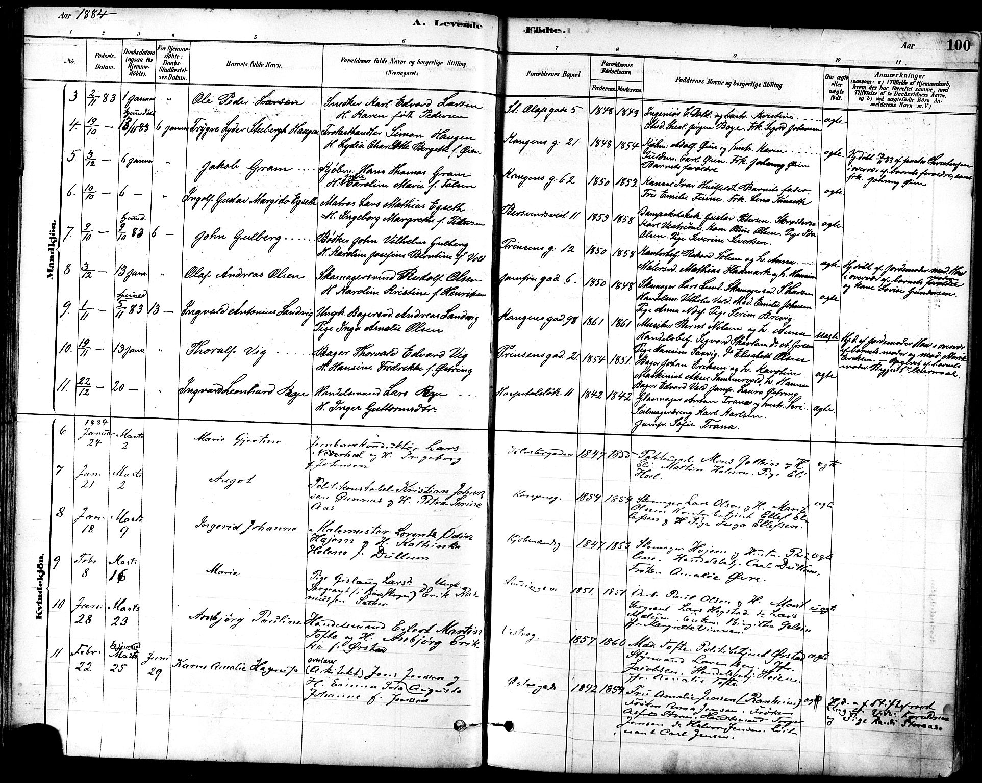 Ministerialprotokoller, klokkerbøker og fødselsregistre - Sør-Trøndelag, SAT/A-1456/601/L0057: Ministerialbok nr. 601A25, 1877-1891, s. 100