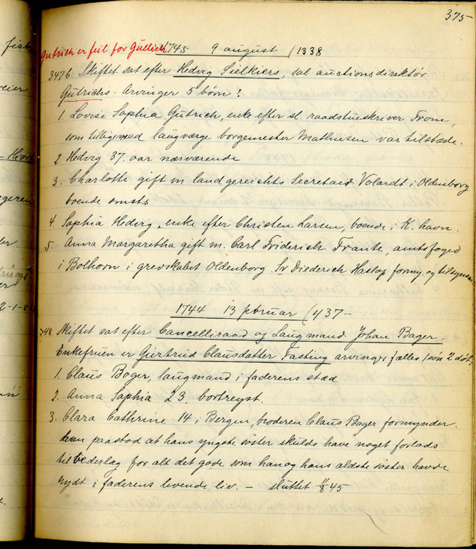 Sollied, Olaf og Thora - samlinger, AV/SAB-SAB/DA-0401/01/L0010/0002: Skifte: Utdrag av skifteprotokoller / 93 Skifteprotokoller: utdrag, 1740-1759, s. 375