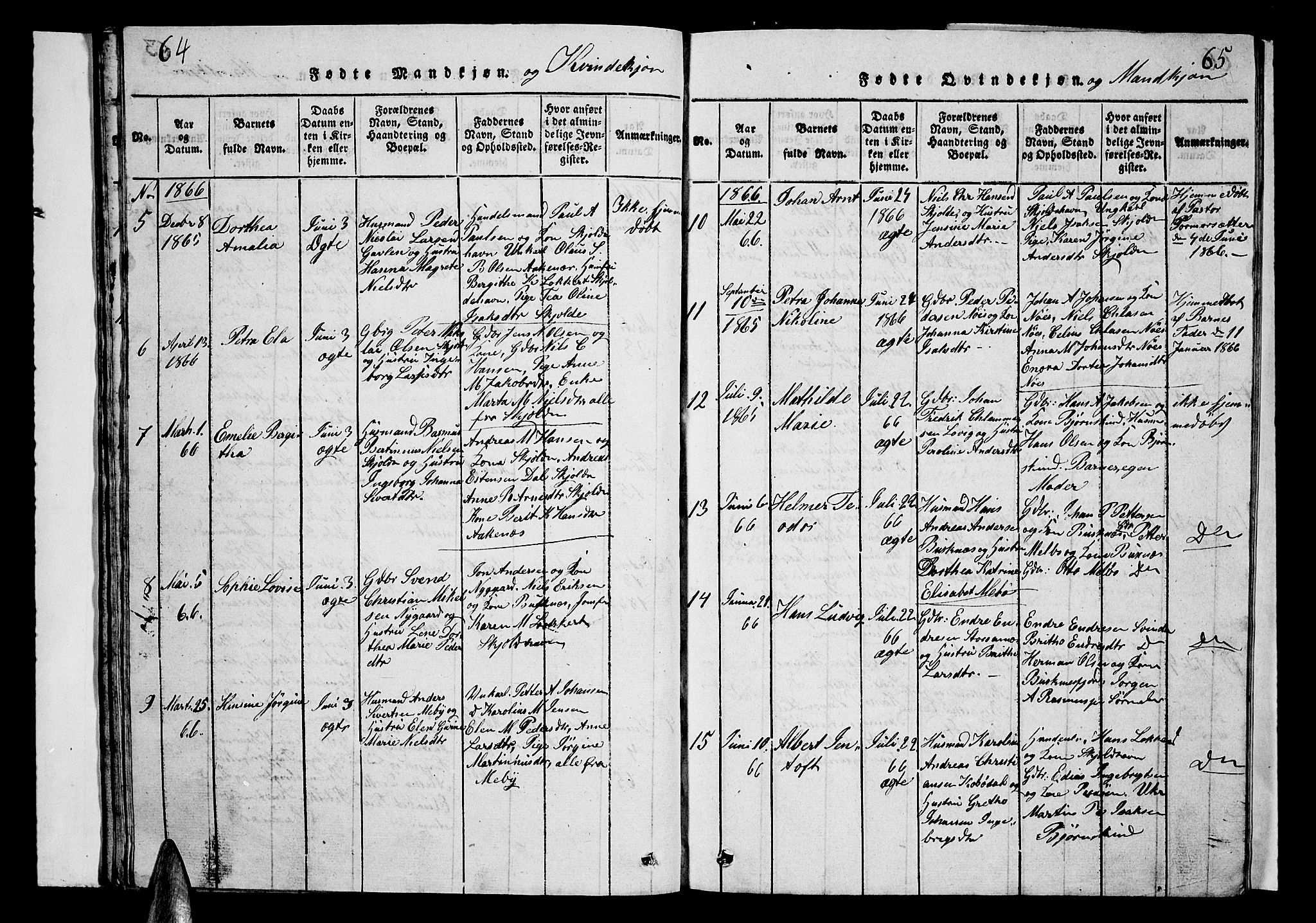 Ministerialprotokoller, klokkerbøker og fødselsregistre - Nordland, AV/SAT-A-1459/899/L1446: Klokkerbok nr. 899C01, 1820-1868, s. 64-65