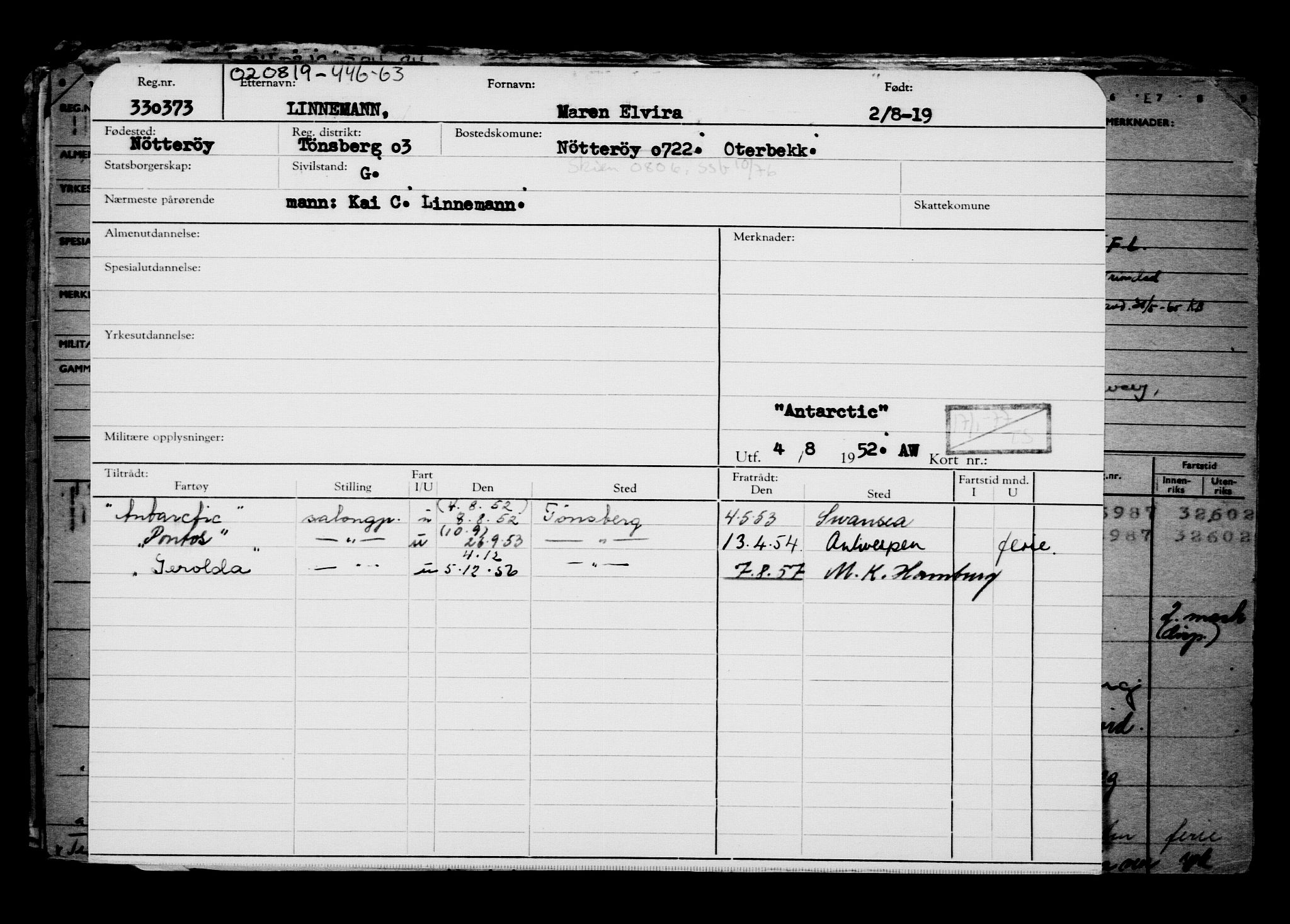 Direktoratet for sjømenn, AV/RA-S-3545/G/Gb/L0170: Hovedkort, 1919, s. 580