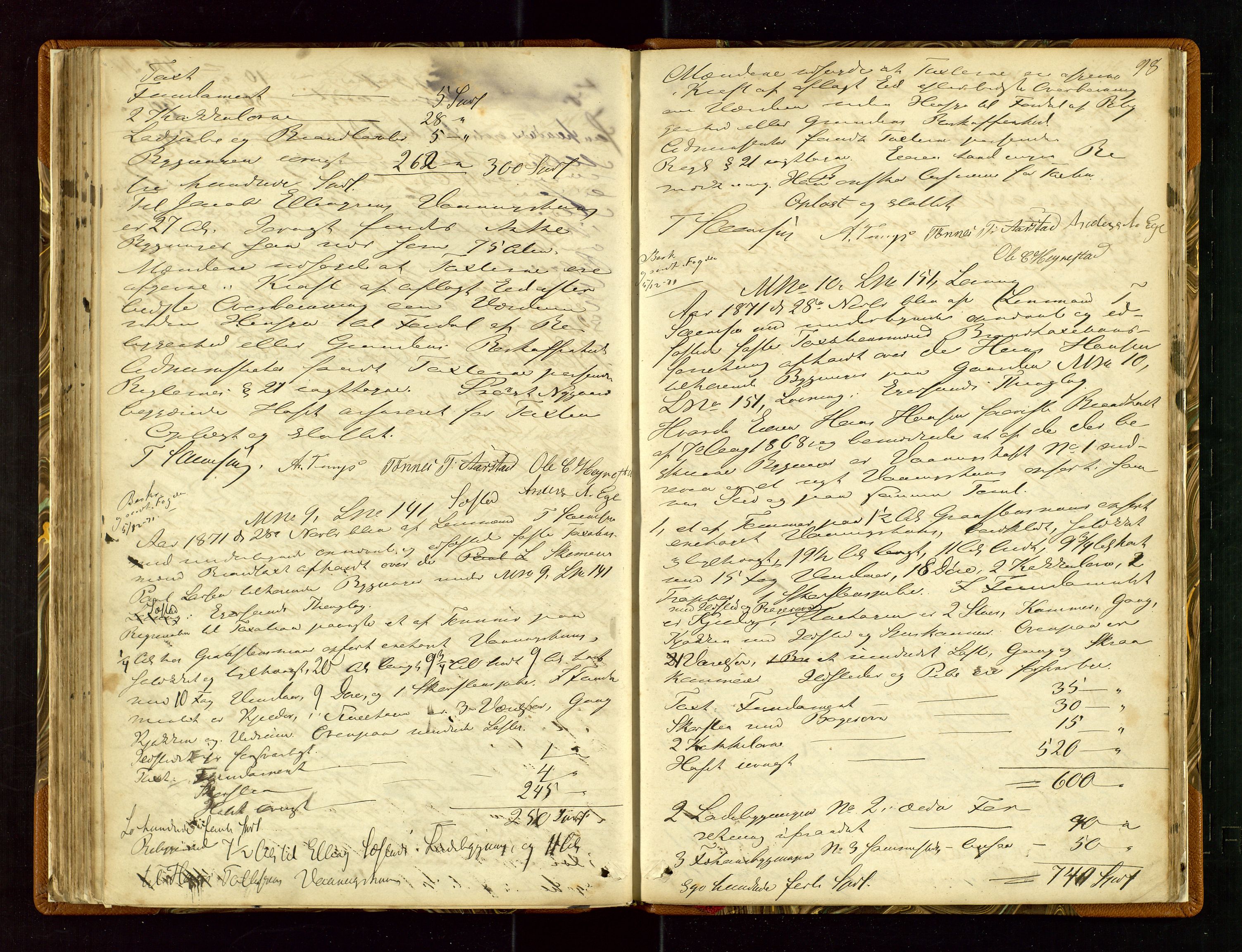 Eigersund lensmannskontor, AV/SAST-A-100171/Goa/L0002: "Brandtaxt-protocol", 1859-1876, s. 97b-98a