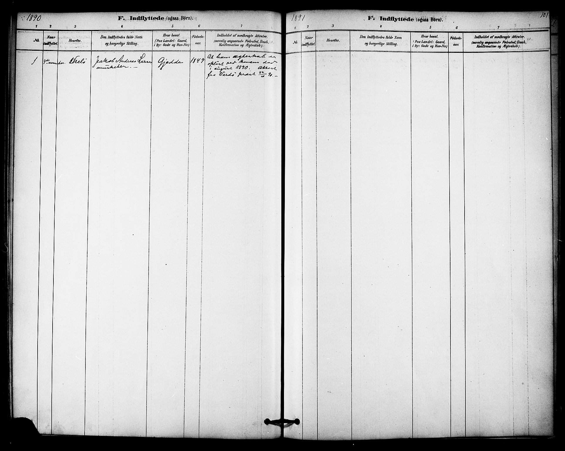 Ministerialprotokoller, klokkerbøker og fødselsregistre - Nordland, SAT/A-1459/841/L0609: Ministerialbok nr. 841A13, 1878-1902, s. 101