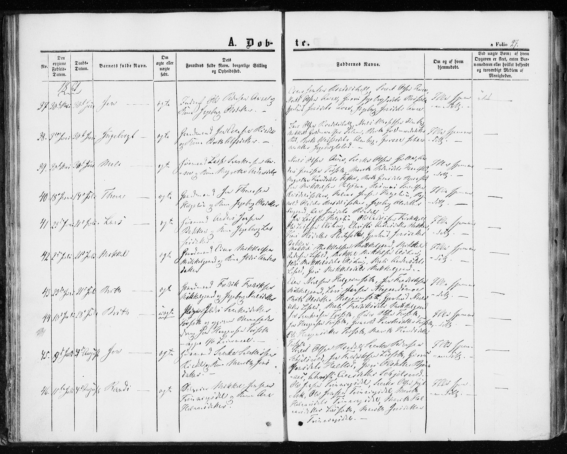 Ministerialprotokoller, klokkerbøker og fødselsregistre - Møre og Romsdal, AV/SAT-A-1454/598/L1067: Ministerialbok nr. 598A01, 1858-1871, s. 27