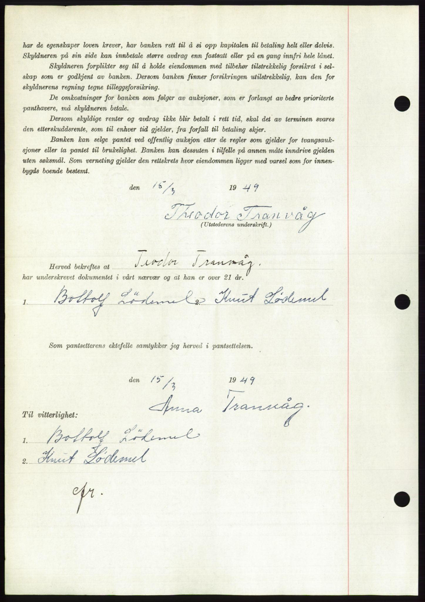 Søre Sunnmøre sorenskriveri, AV/SAT-A-4122/1/2/2C/L0116: Pantebok nr. 4B, 1948-1949, Dagboknr: 411/1949