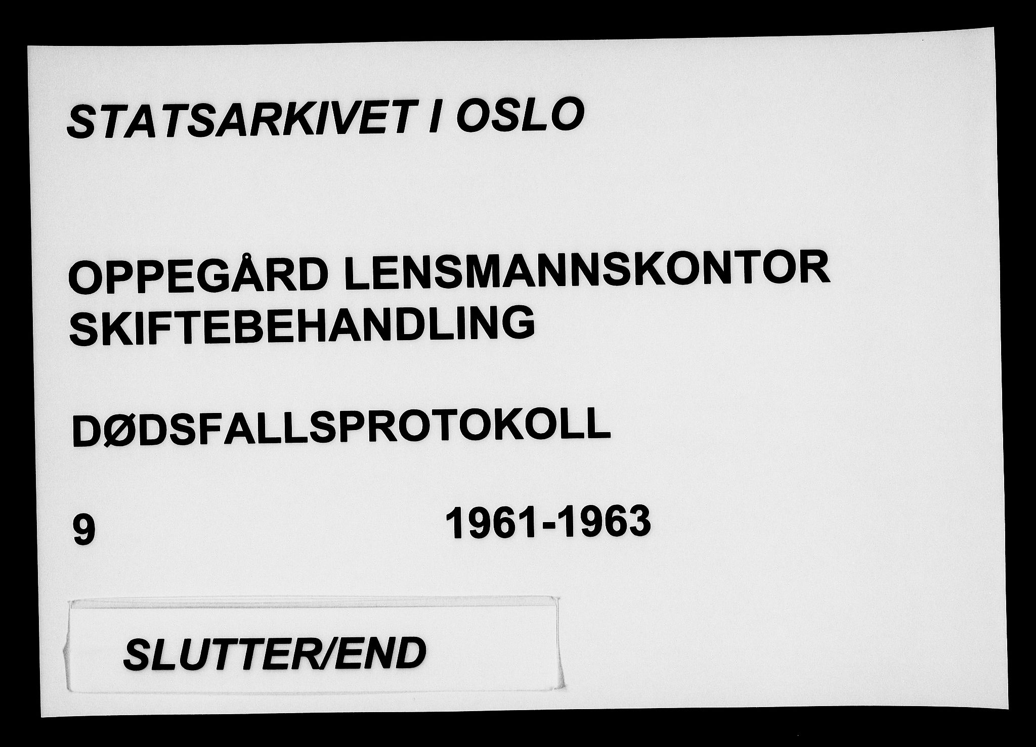 Oppegård lensmannskontor, AV/SAO-A-10186/H/Ha/L0009: Dødsfallsprotokoll, 1961-1963