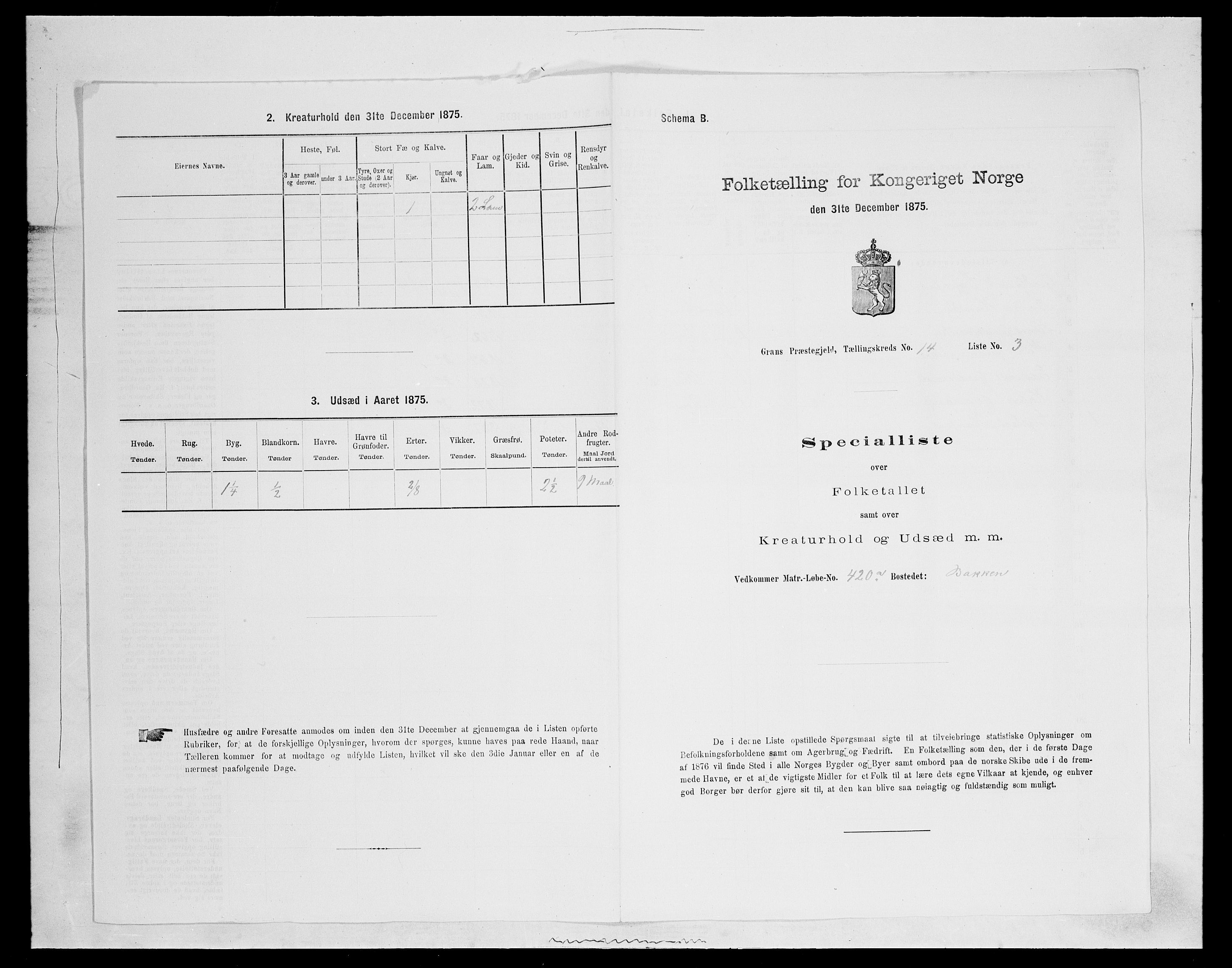 SAH, Folketelling 1875 for 0534P Gran prestegjeld, 1875, s. 2535