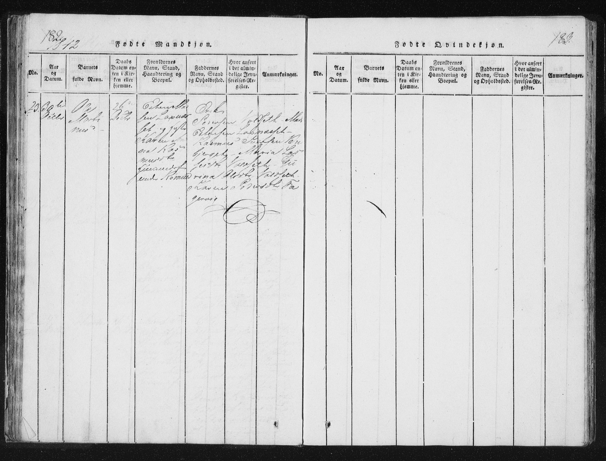 Ministerialprotokoller, klokkerbøker og fødselsregistre - Nord-Trøndelag, SAT/A-1458/744/L0417: Ministerialbok nr. 744A01, 1817-1842, s. 182-183