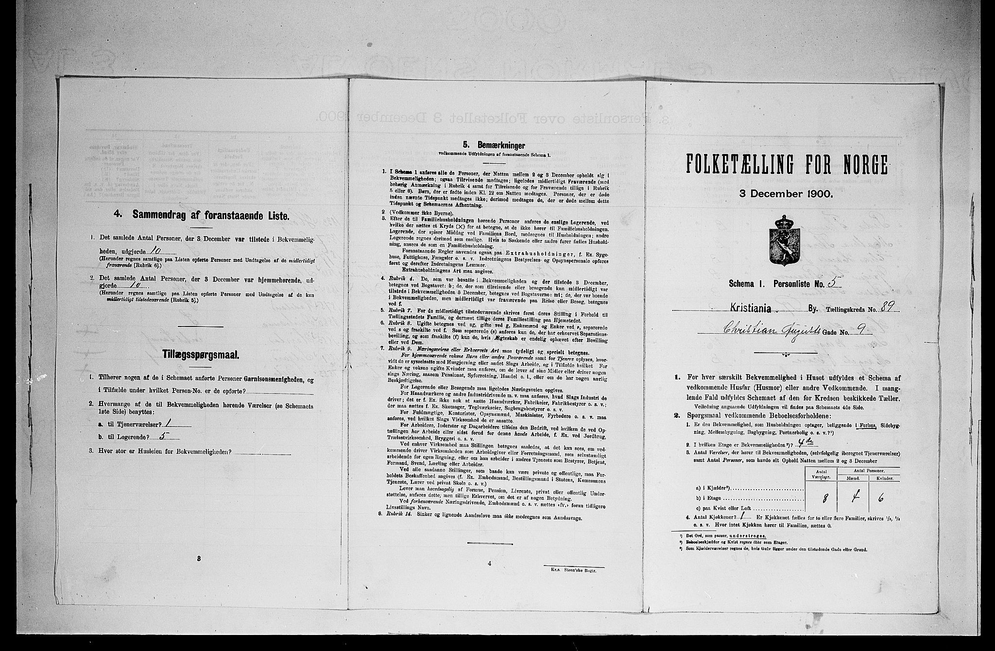 SAO, Folketelling 1900 for 0301 Kristiania kjøpstad, 1900, s. 11610