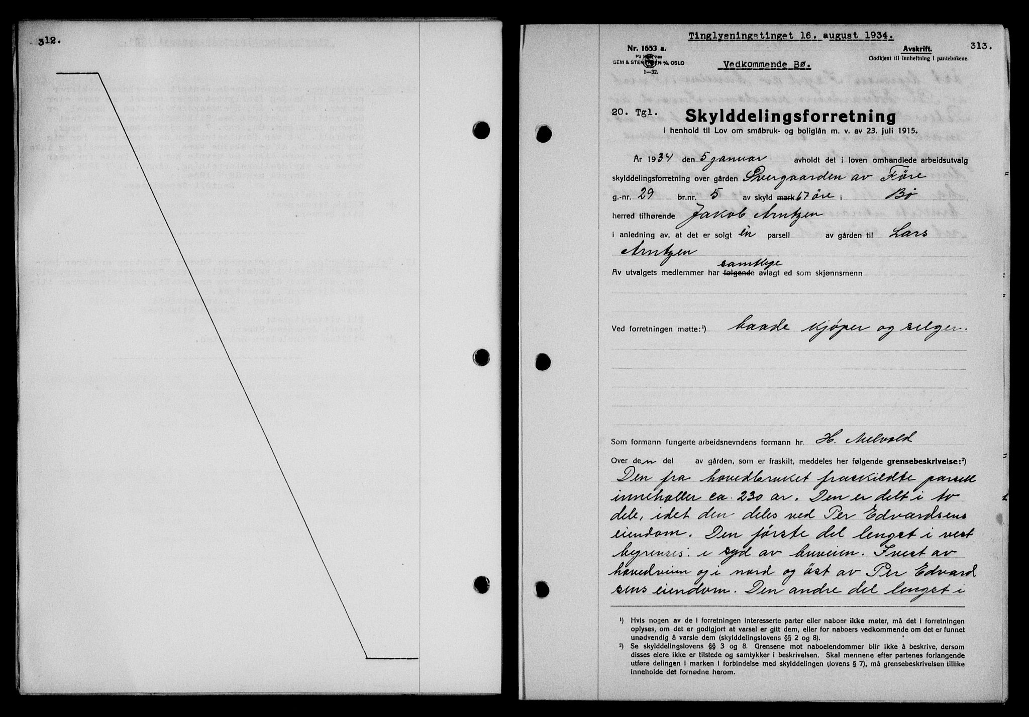 Vesterålen sorenskriveri, AV/SAT-A-4180/1/2/2Ca/L0060: Pantebok nr. 53, 1934-1934, Tingl.dato: 16.08.1934