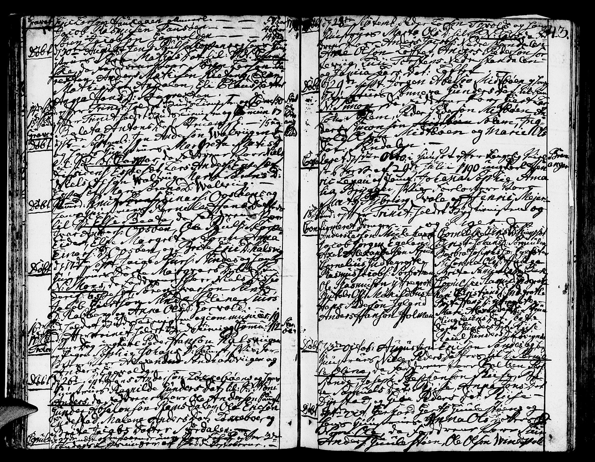 Kinn sokneprestembete, AV/SAB-A-80801/H/Haa/Haaa/L0003: Ministerialbok nr. A 3, 1785-1821, s. 43