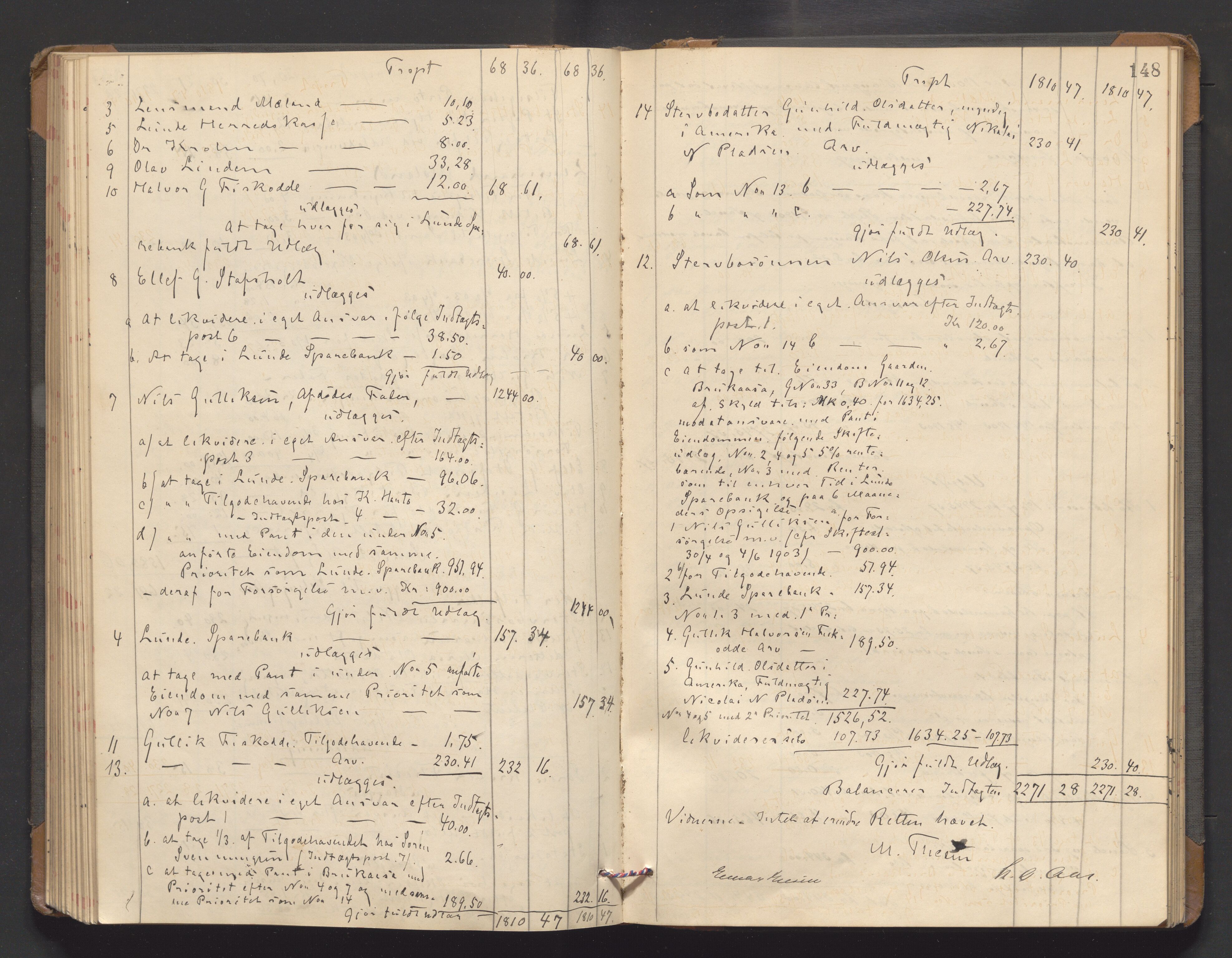 Nedre Telemark sorenskriveri, AV/SAKO-A-135/H/Hb/Hbe/L0005: Skifteutlodningsprotokoll, 1898-1905, s. 147b-148a