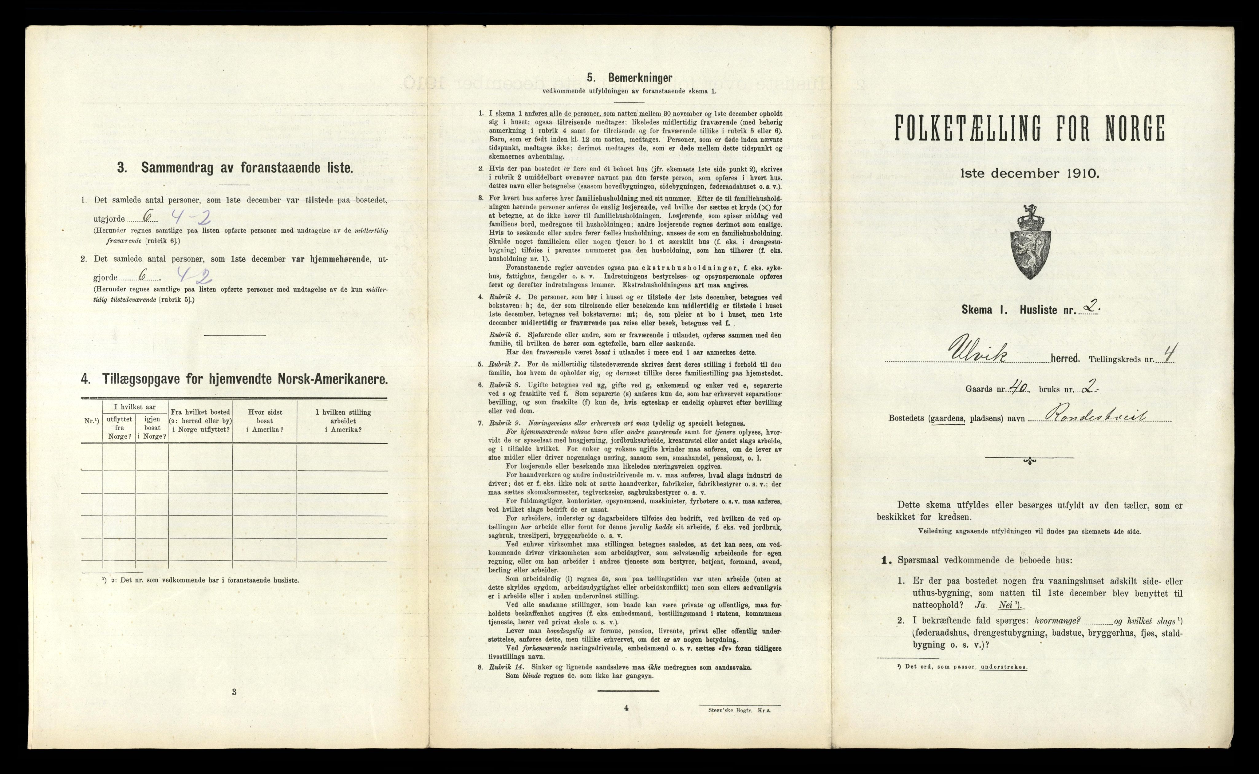 RA, Folketelling 1910 for 1233 Ulvik herred, 1910, s. 152