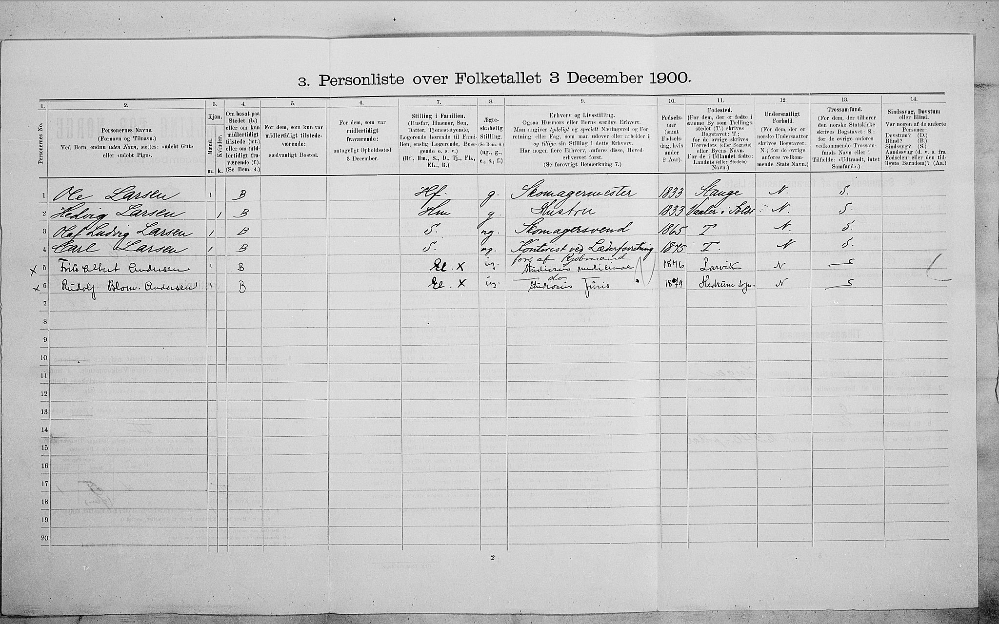 SAO, Folketelling 1900 for 0301 Kristiania kjøpstad, 1900, s. 67314