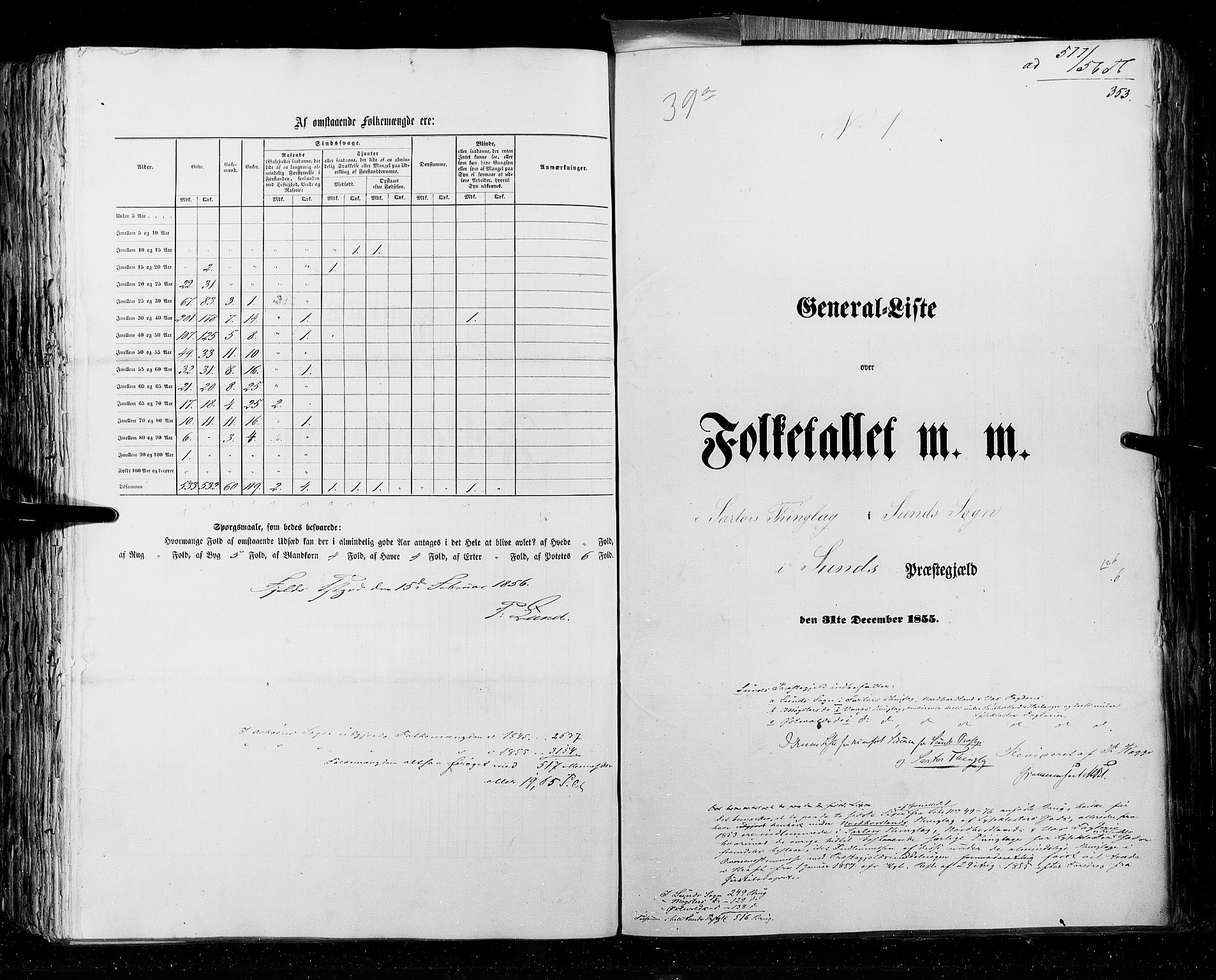 RA, Folketellingen 1855, bind 4: Stavanger amt og Søndre Bergenhus amt, 1855, s. 353