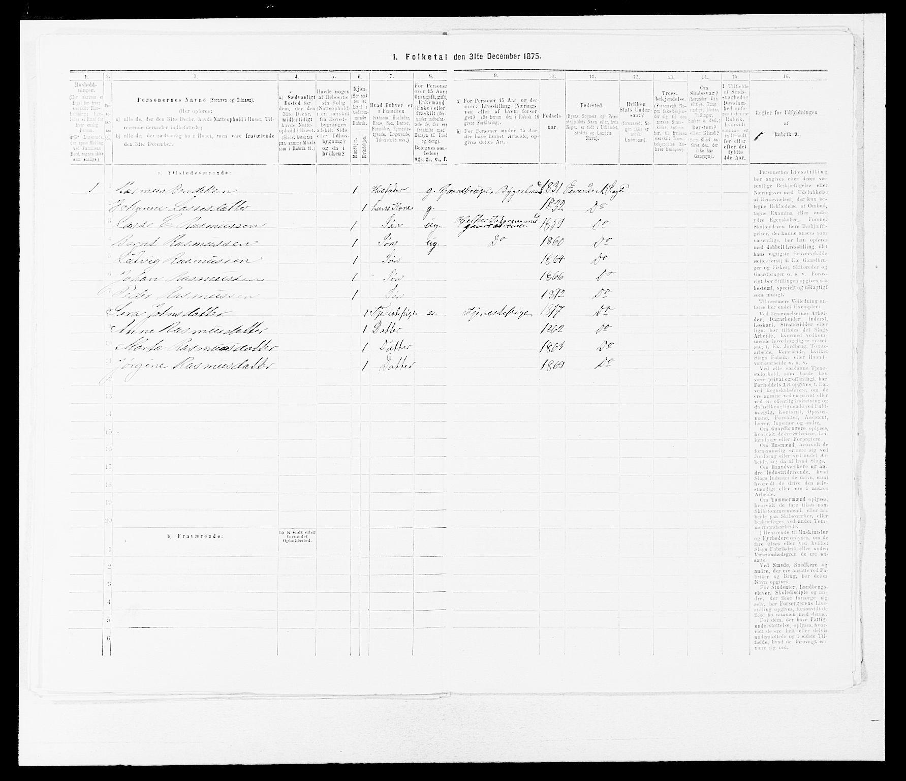 SAB, Folketelling 1875 for 1411P Eivindvik prestegjeld, 1875, s. 687