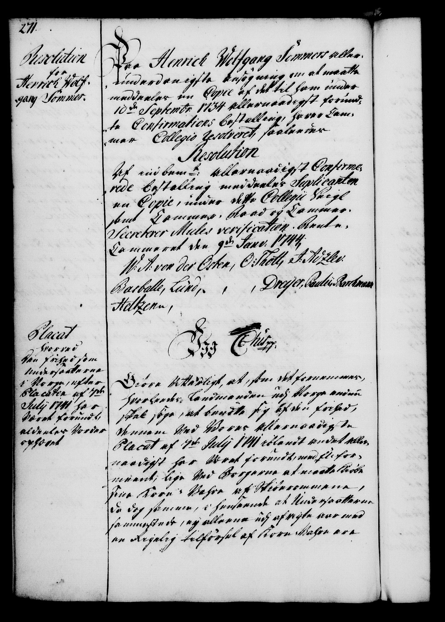 Rentekammeret, Kammerkanselliet, RA/EA-3111/G/Gg/Gga/L0005: Norsk ekspedisjonsprotokoll med register (merket RK 53.5), 1741-1749, s. 271