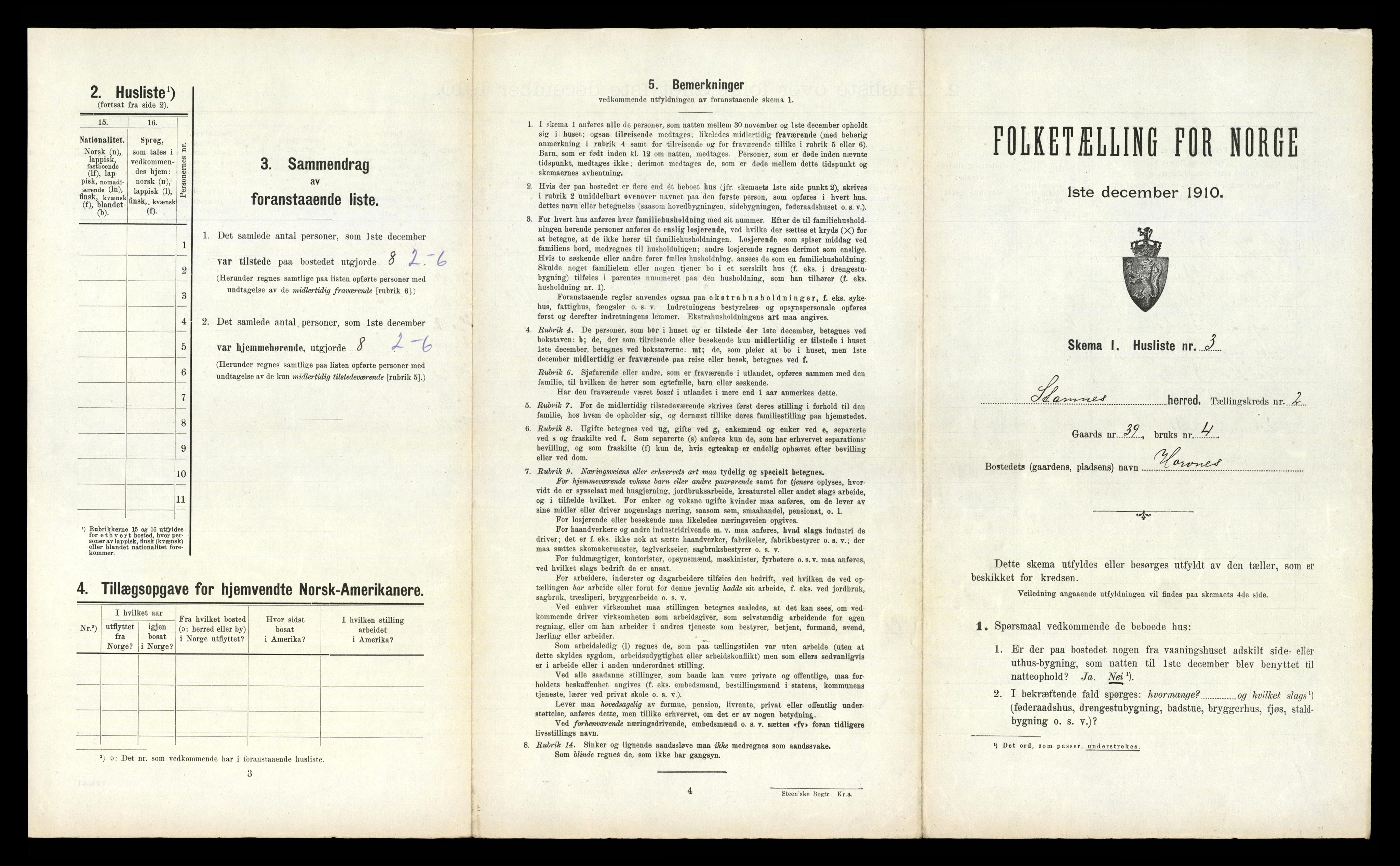 RA, Folketelling 1910 for 1821 Stamnes herred, 1910, s. 150