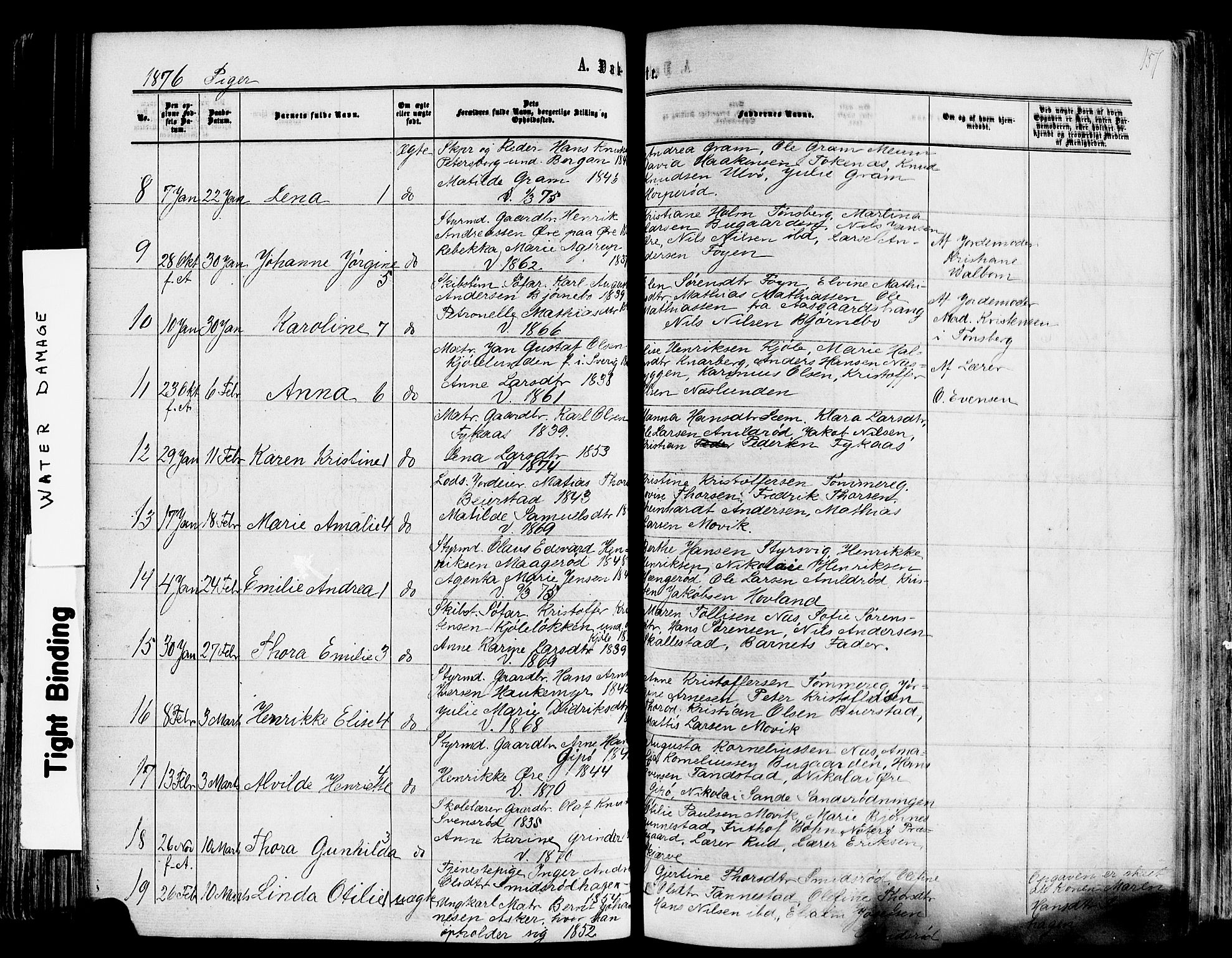 Nøtterøy kirkebøker, AV/SAKO-A-354/F/Fa/L0007: Ministerialbok nr. I 7, 1865-1877, s. 157