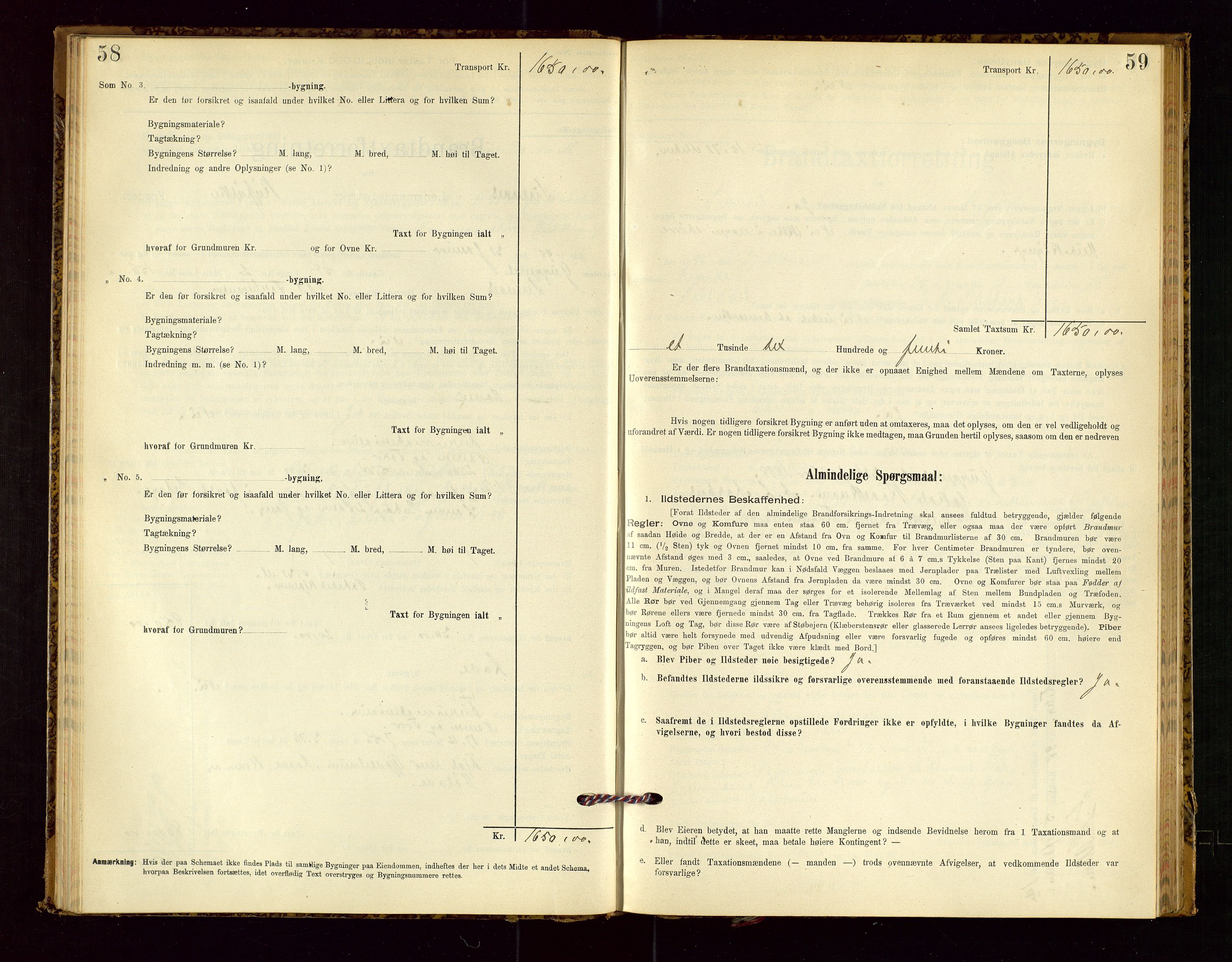 Suldal lensmannskontor, SAST/A-100419/Gob/L0001: "Brandtaxationsprotokol", 1894-1923, s. 58-59