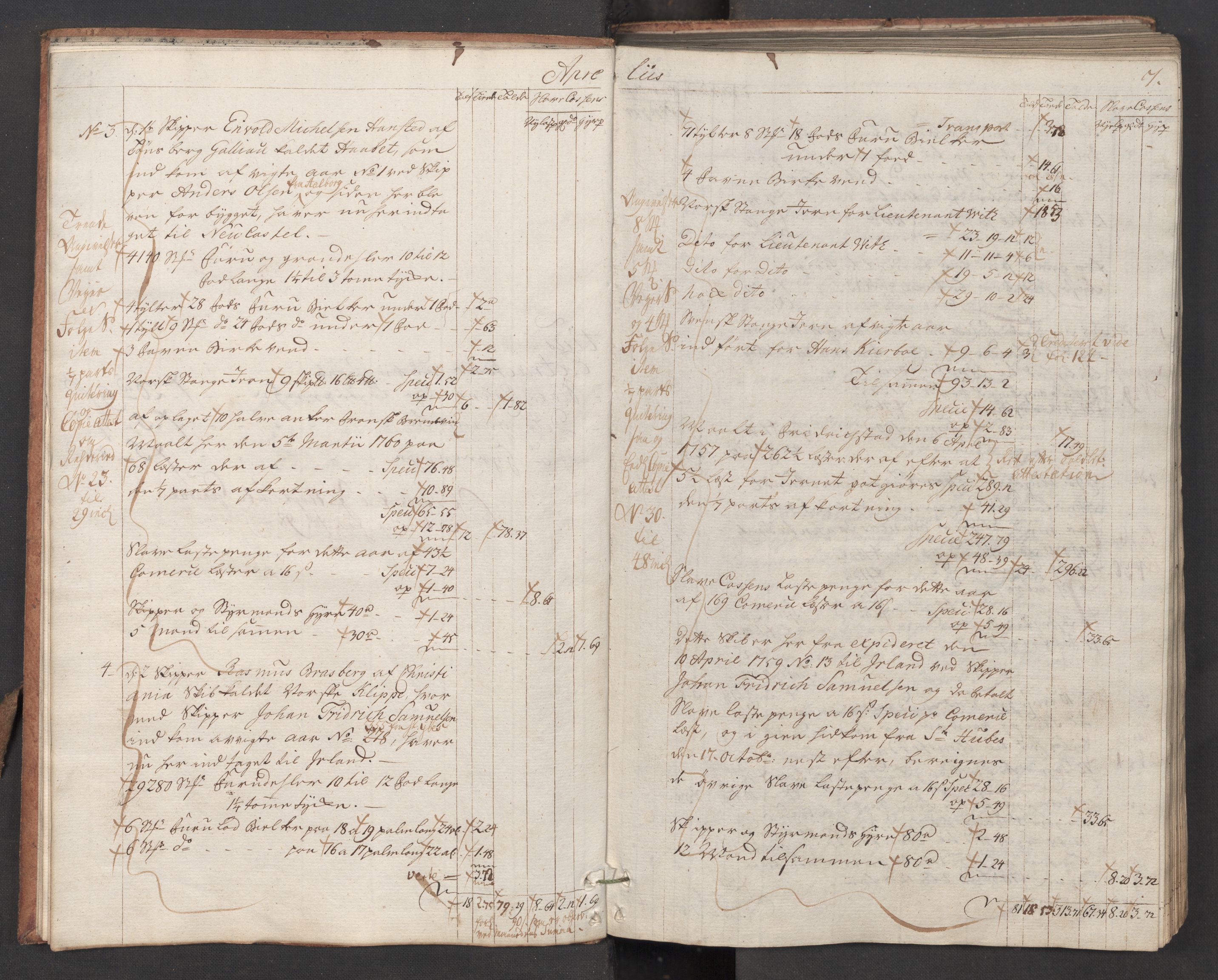 Generaltollkammeret, tollregnskaper, AV/RA-EA-5490/R06/L0056/0001: Tollregnskaper Kristiania / Utgående hovedtollbok, 1760